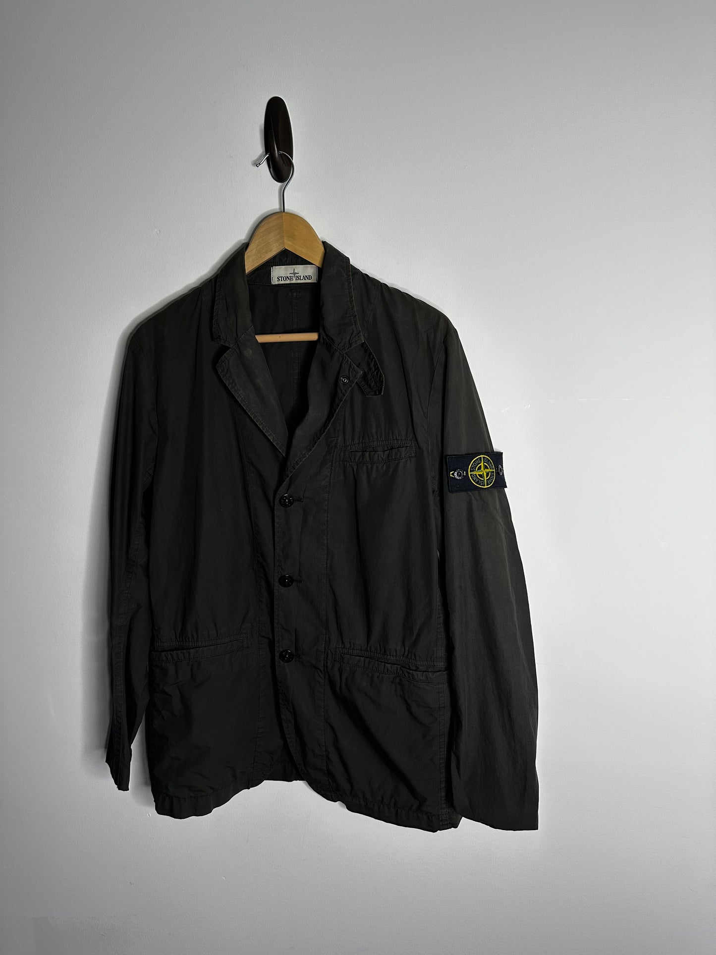 Stone Island Grey Tela Paracadute Blazer Jacket - Large