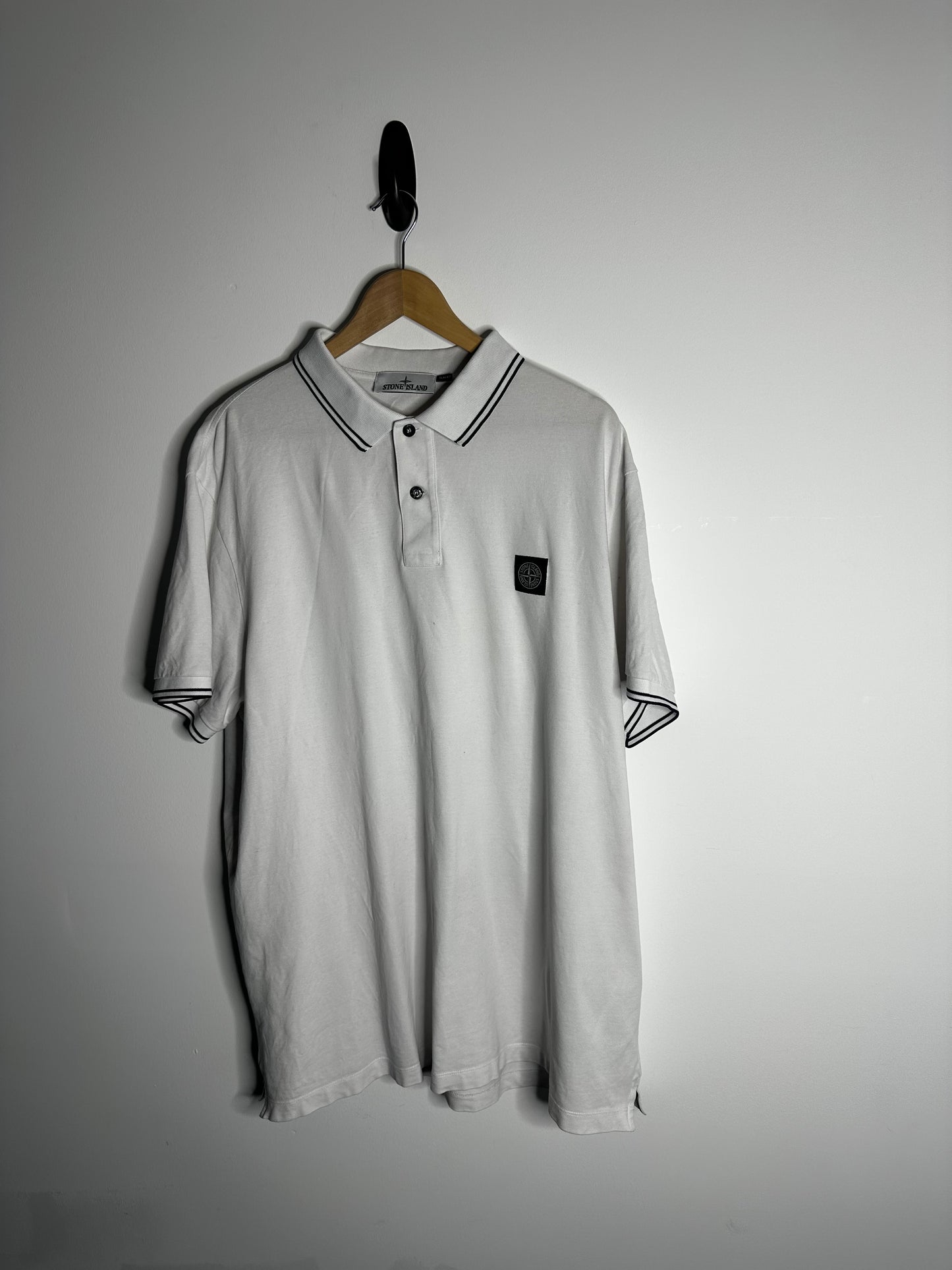 Stone Island White Polo Shirt - XXXL