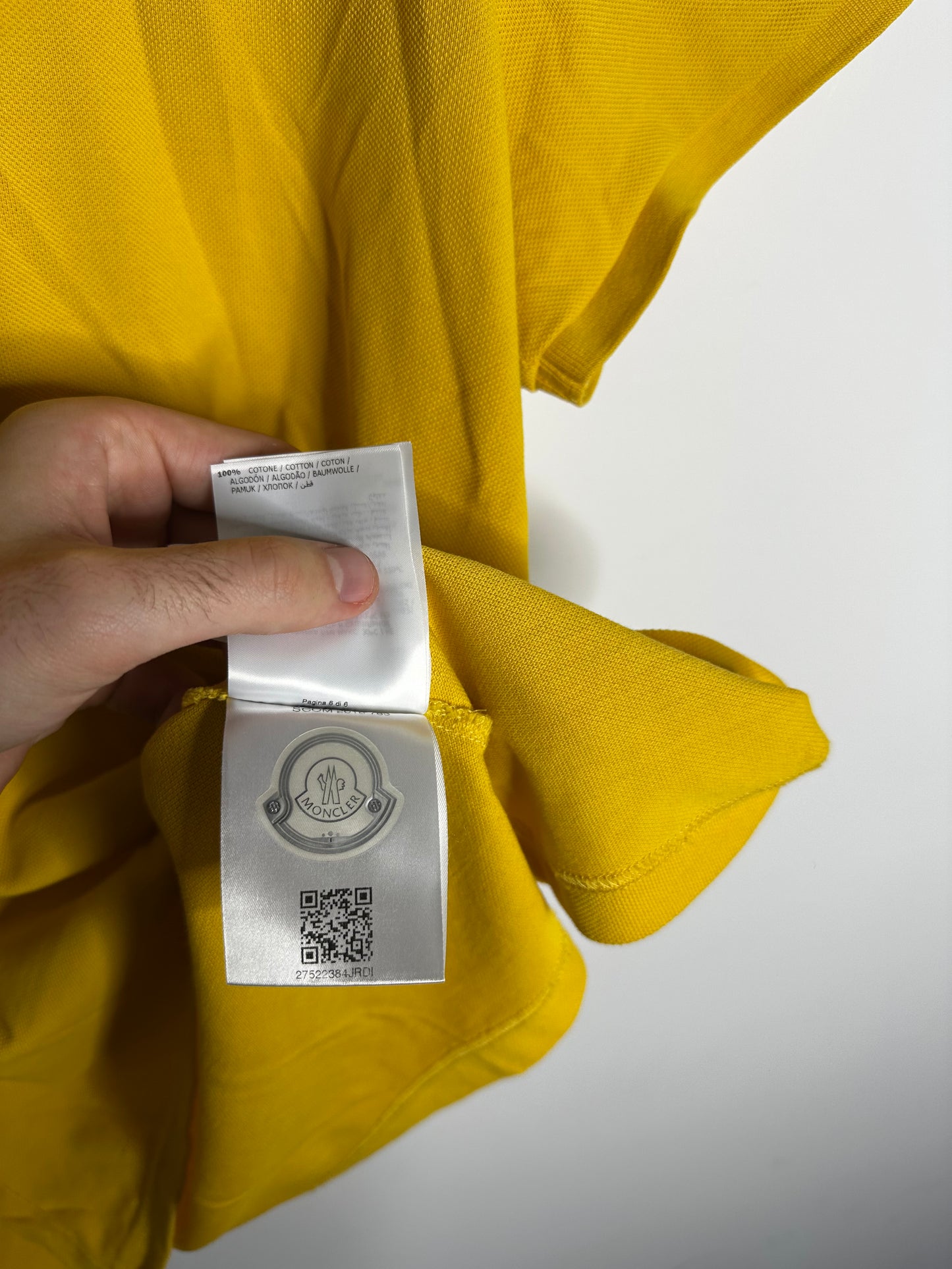 Moncler Yellow Polo Shirt - XXL