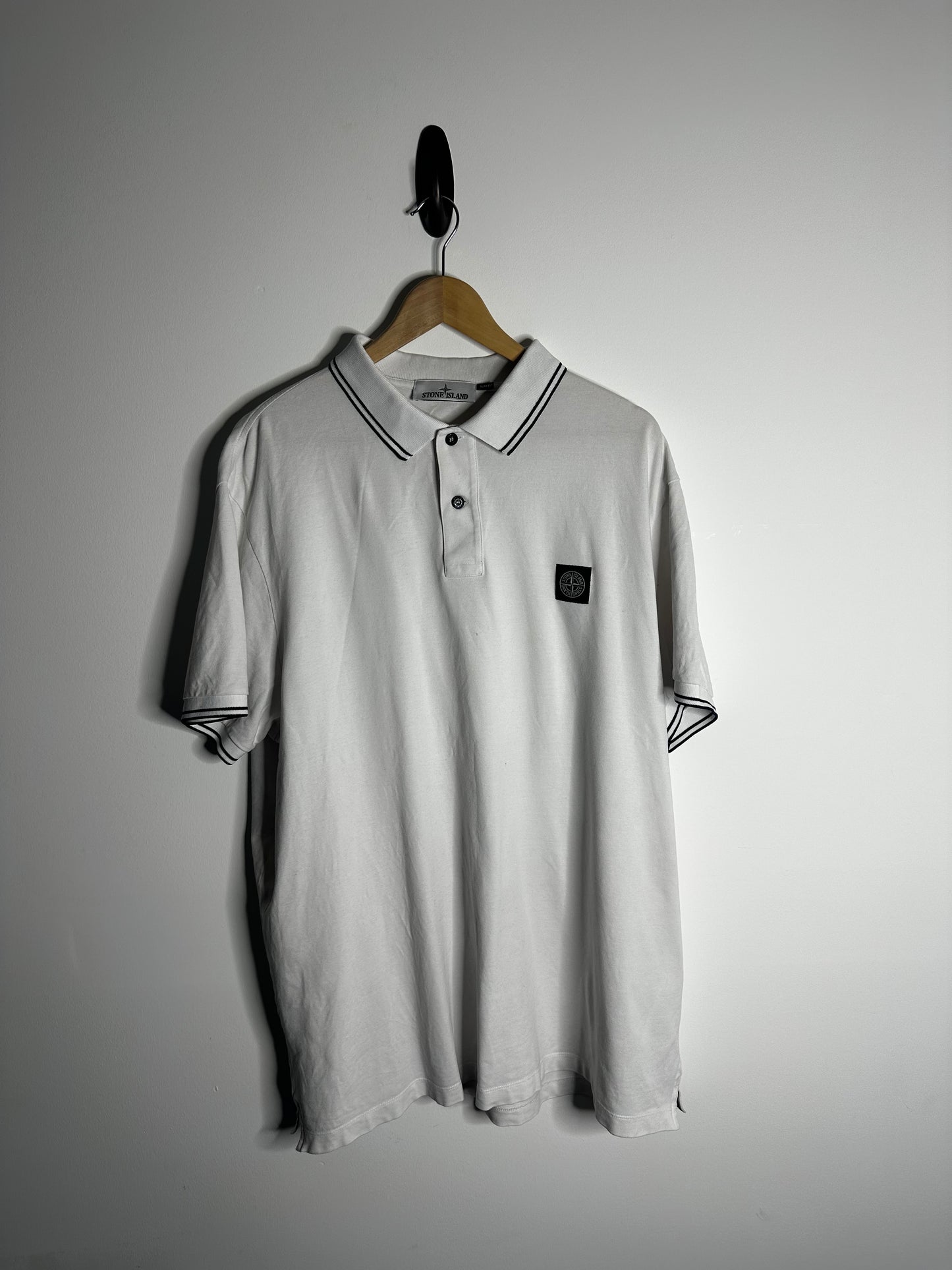 Stone Island White Polo Shirt - XXXL