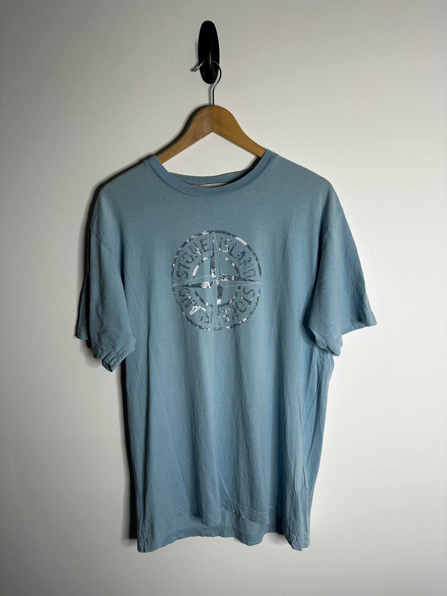 Stone Island Blue Compass Print T - Shirt - Extra Large