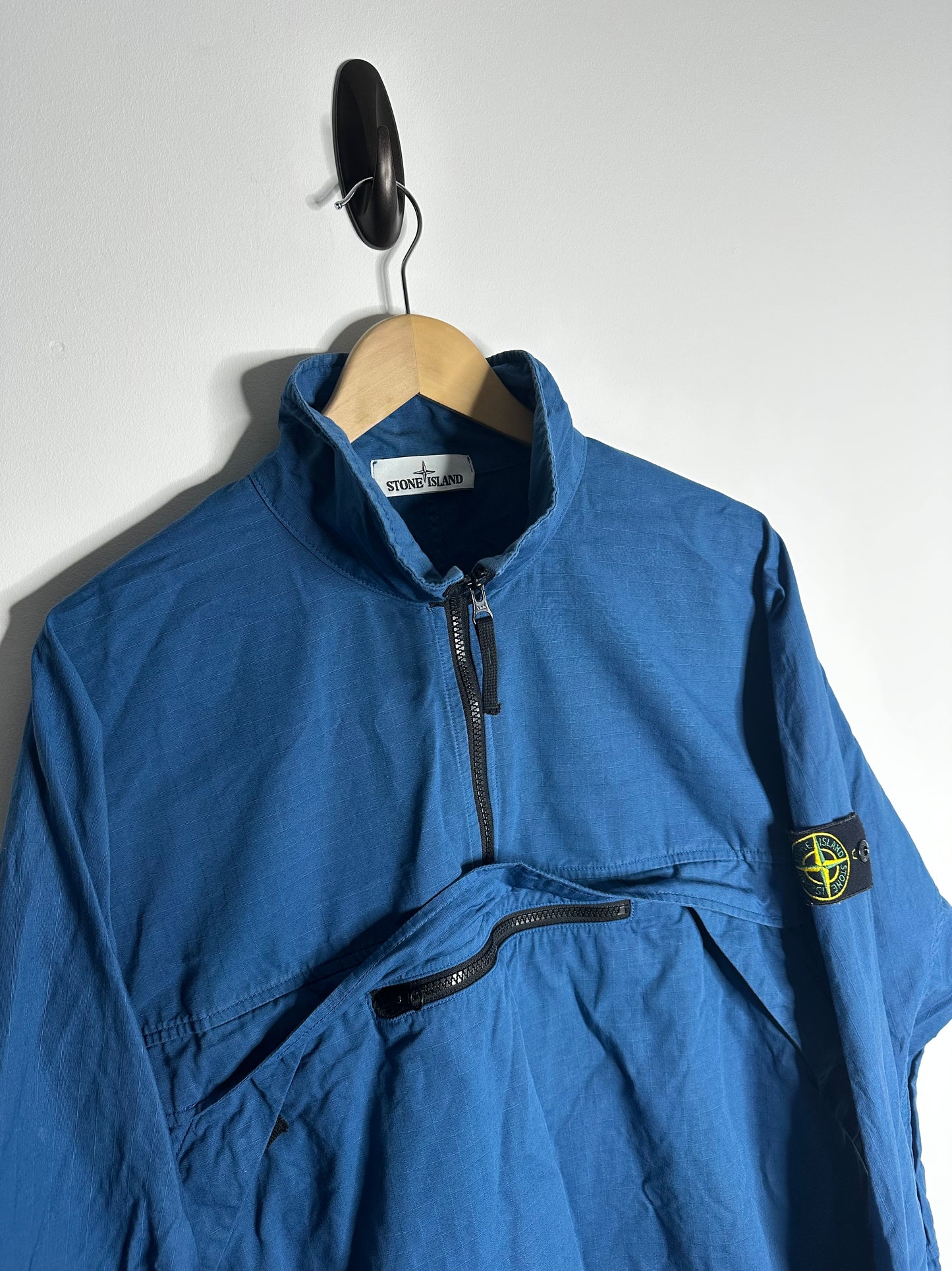 Stone Island Blue Ripstop Pullover Smock - Extra Large