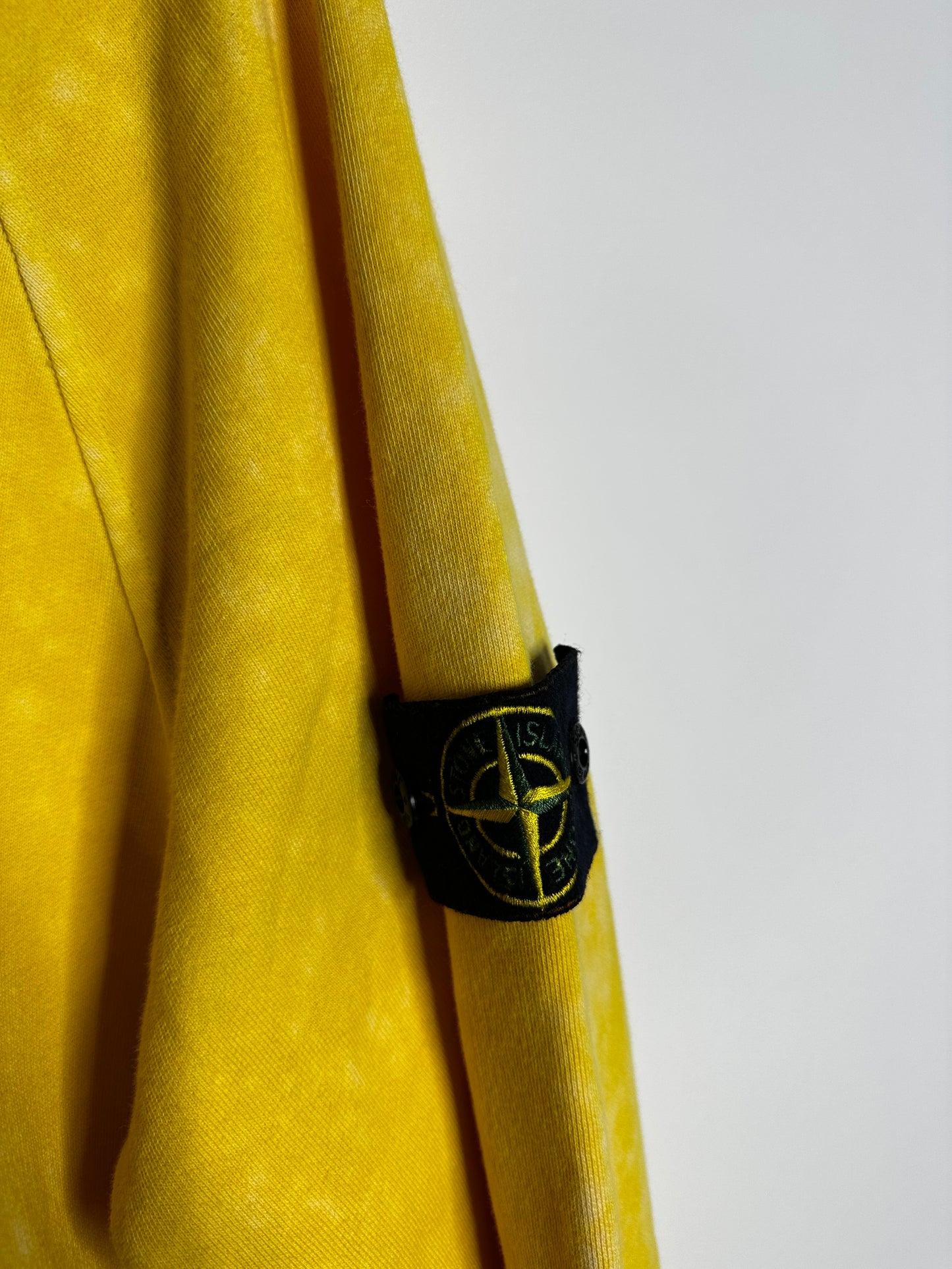 Stone Island Yellow Off Dye OVD Camo Hoodie - Large