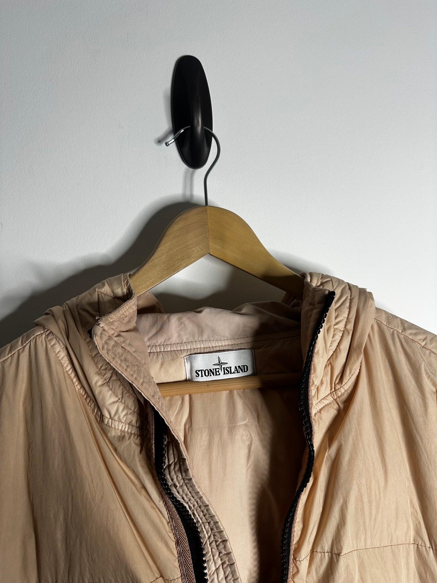 Stone Island Peach Crinkle Reps Down Hooded Jacket - XXL