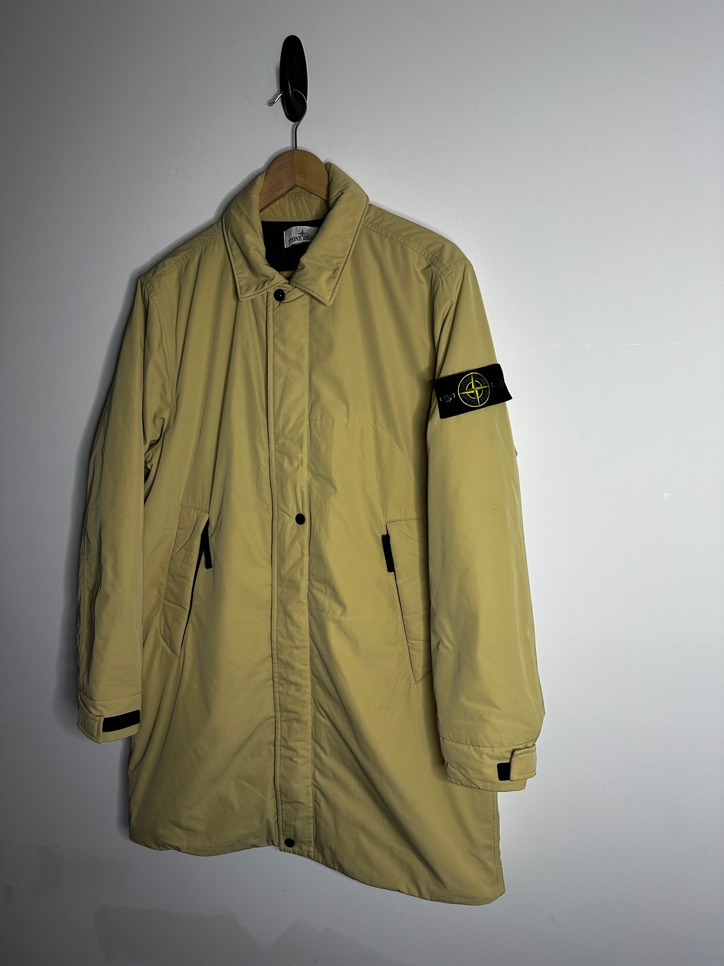 Stone Island Beige Micro Twill Primaloft Insulation Trench Coat - Medium