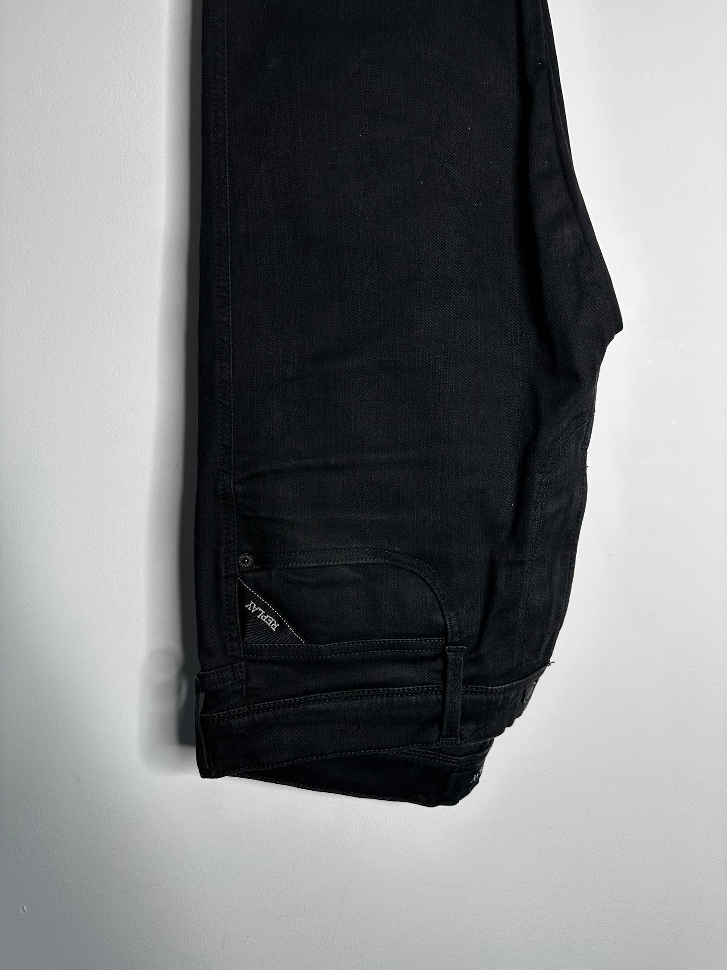 Replay Black Anbass Hyperflex Jeans - 36 Waist / 32 Leg