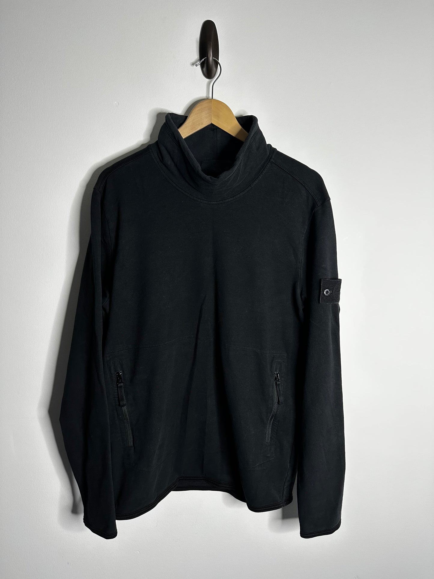 Stone Island Black Ghost Mock Neck Sweatshirt - Large