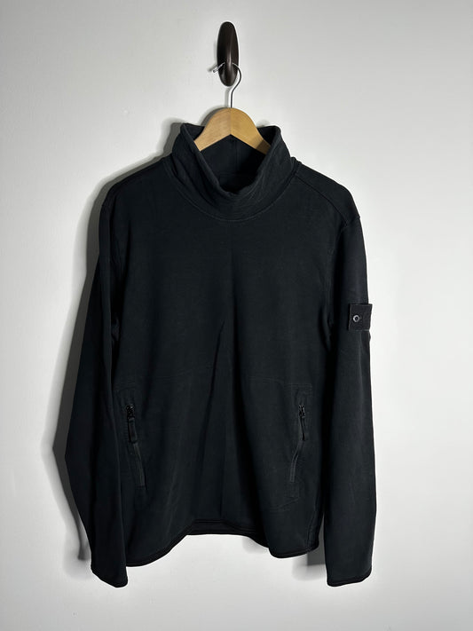 Stone Island Black Ghost Mock Neck Sweatshirt - Large