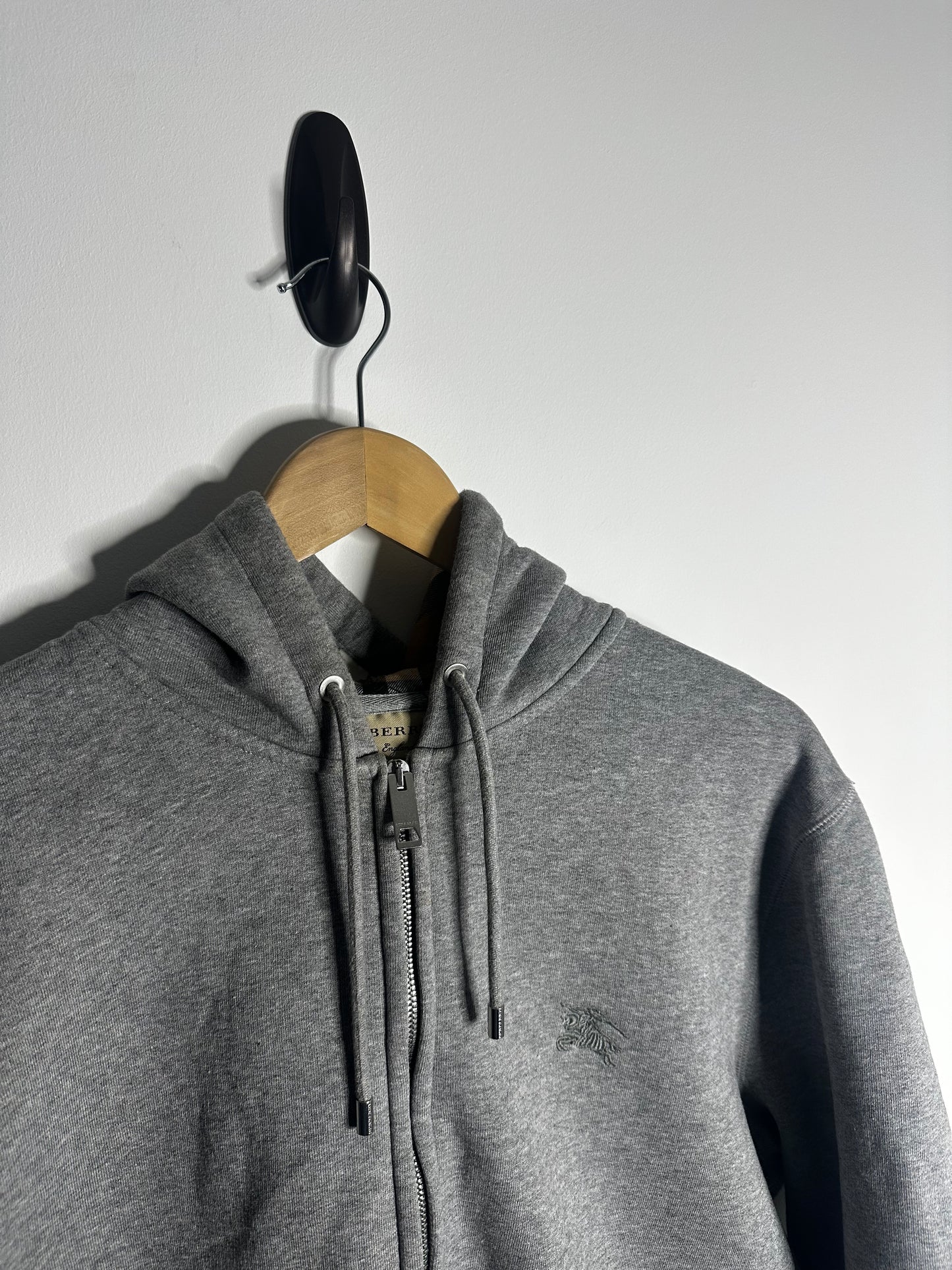 Burberry Grey Full Zip Nova Check Hood Hoodie - Extra Large