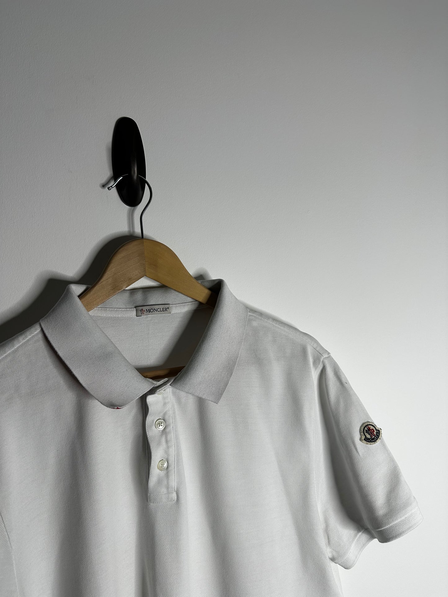 Moncler White Polo Shirt - XXL