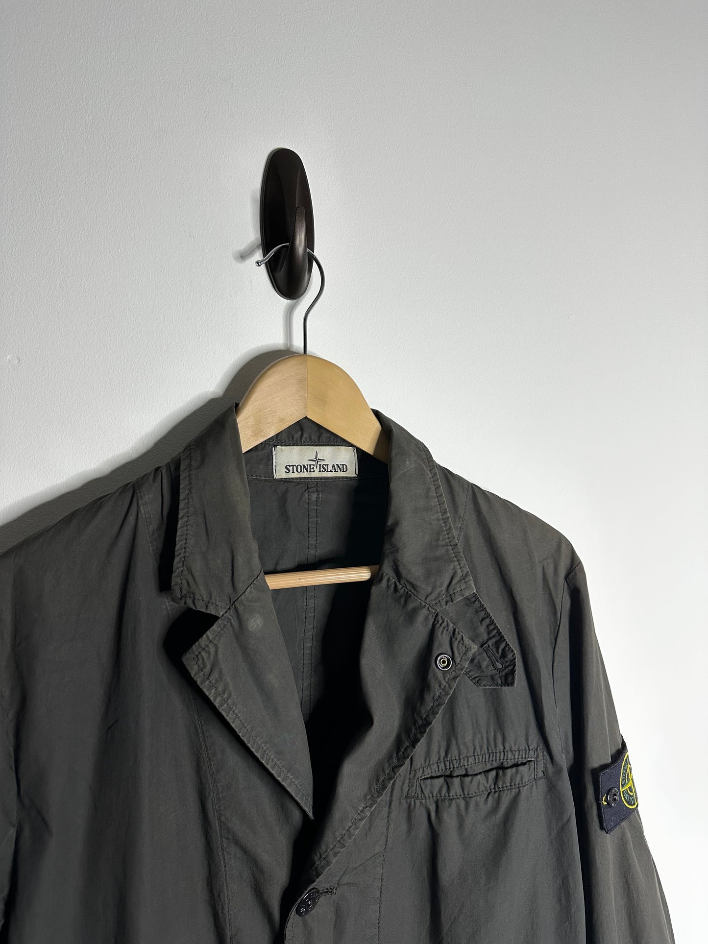 Stone Island Grey Tela Paracadute Blazer Jacket - Large