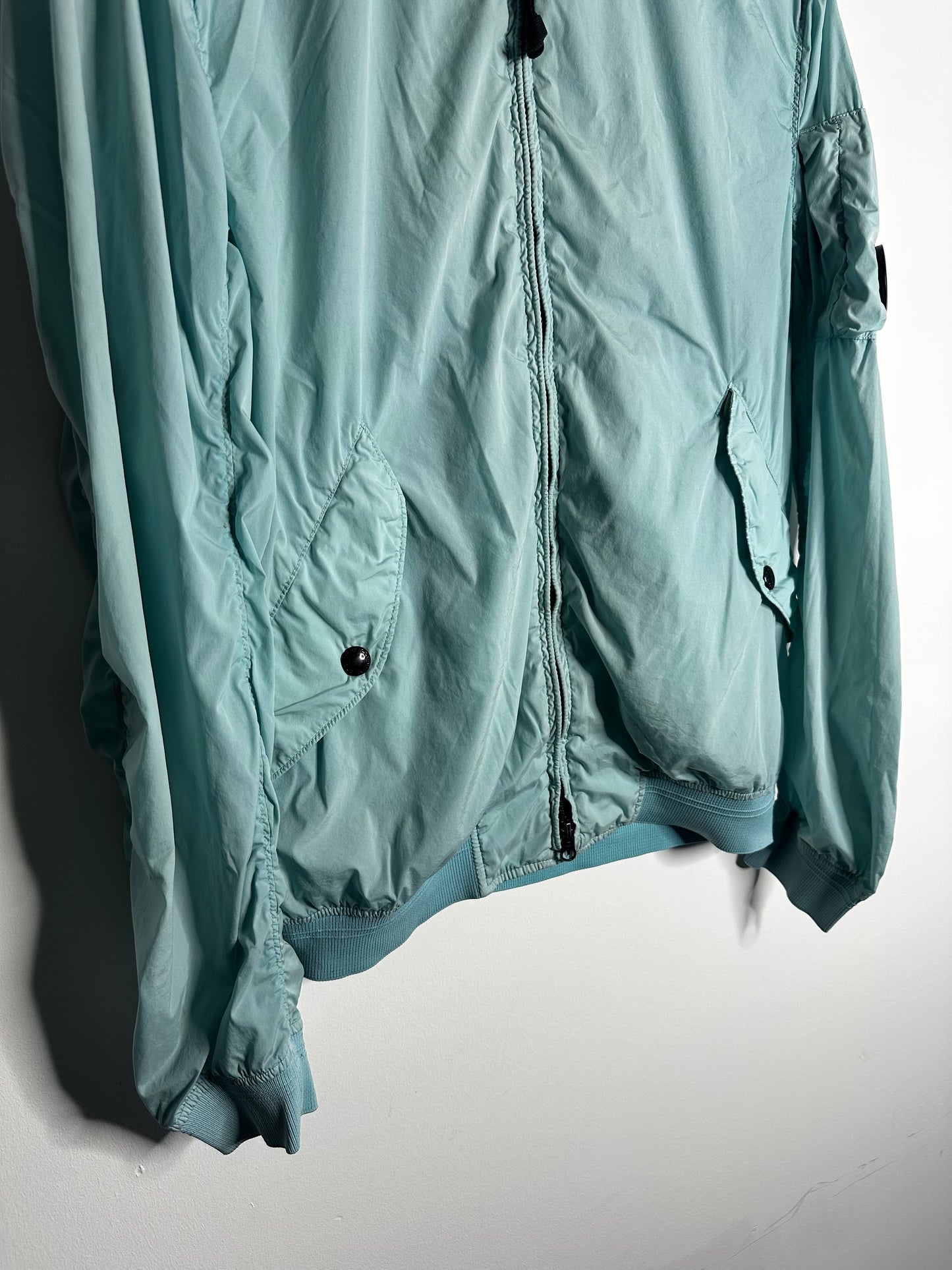 C.P. Company Light Blue Nycra Bomber Jacket - Large