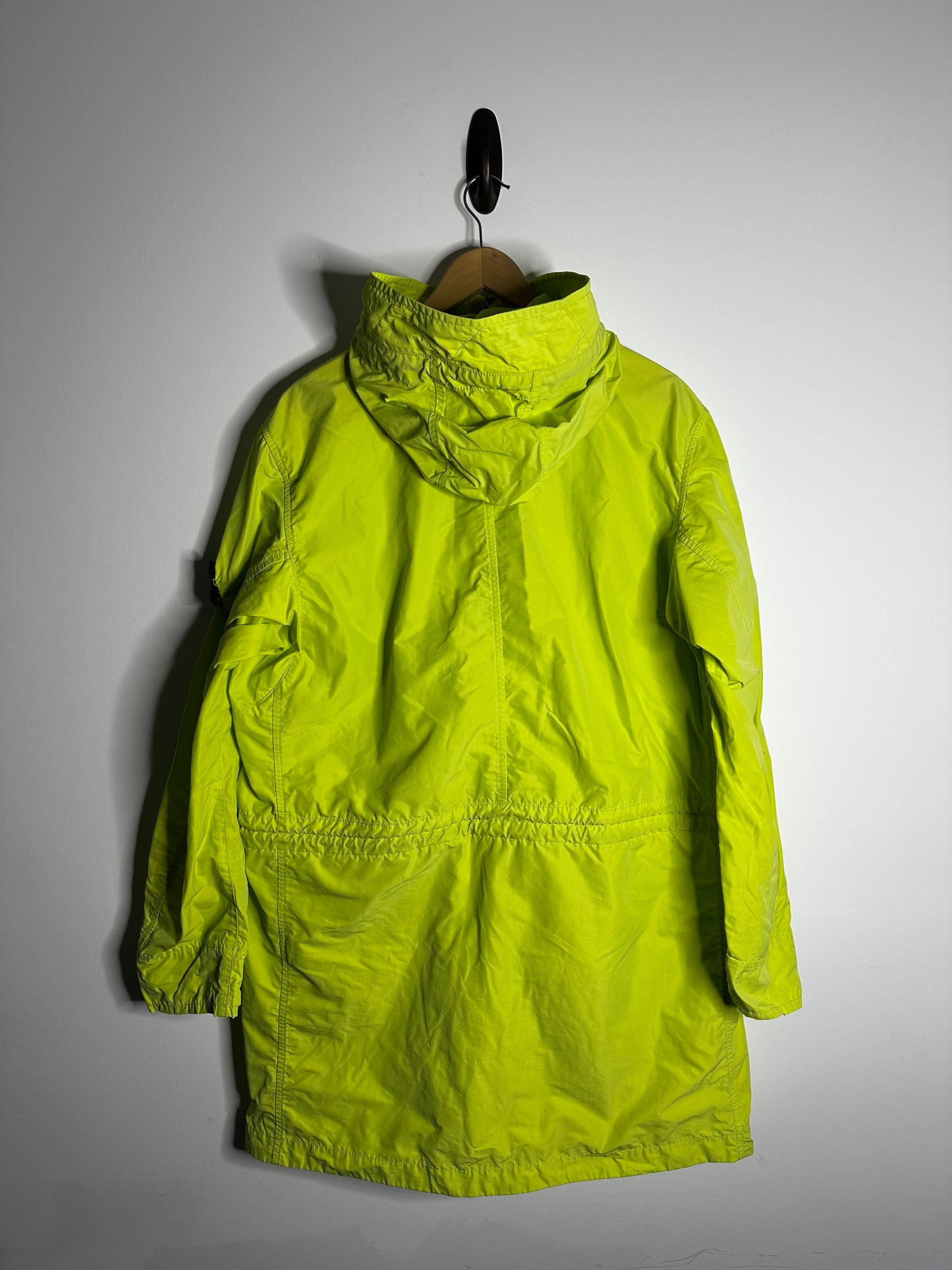 Stone Island Lime Green Micro Reps Long Jacket - Extra Large
