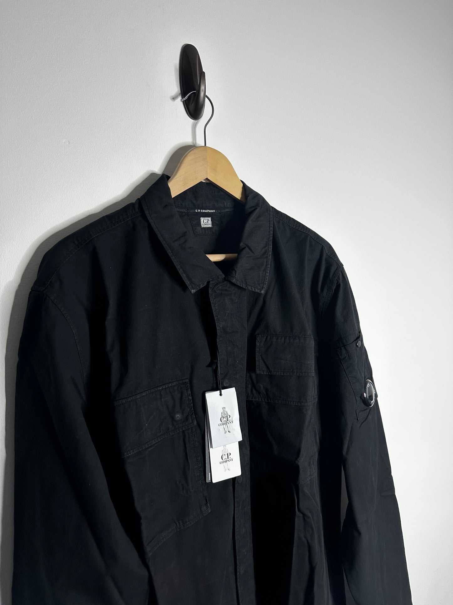 C.P. Company Black Gabardine Overshirt - XXXL