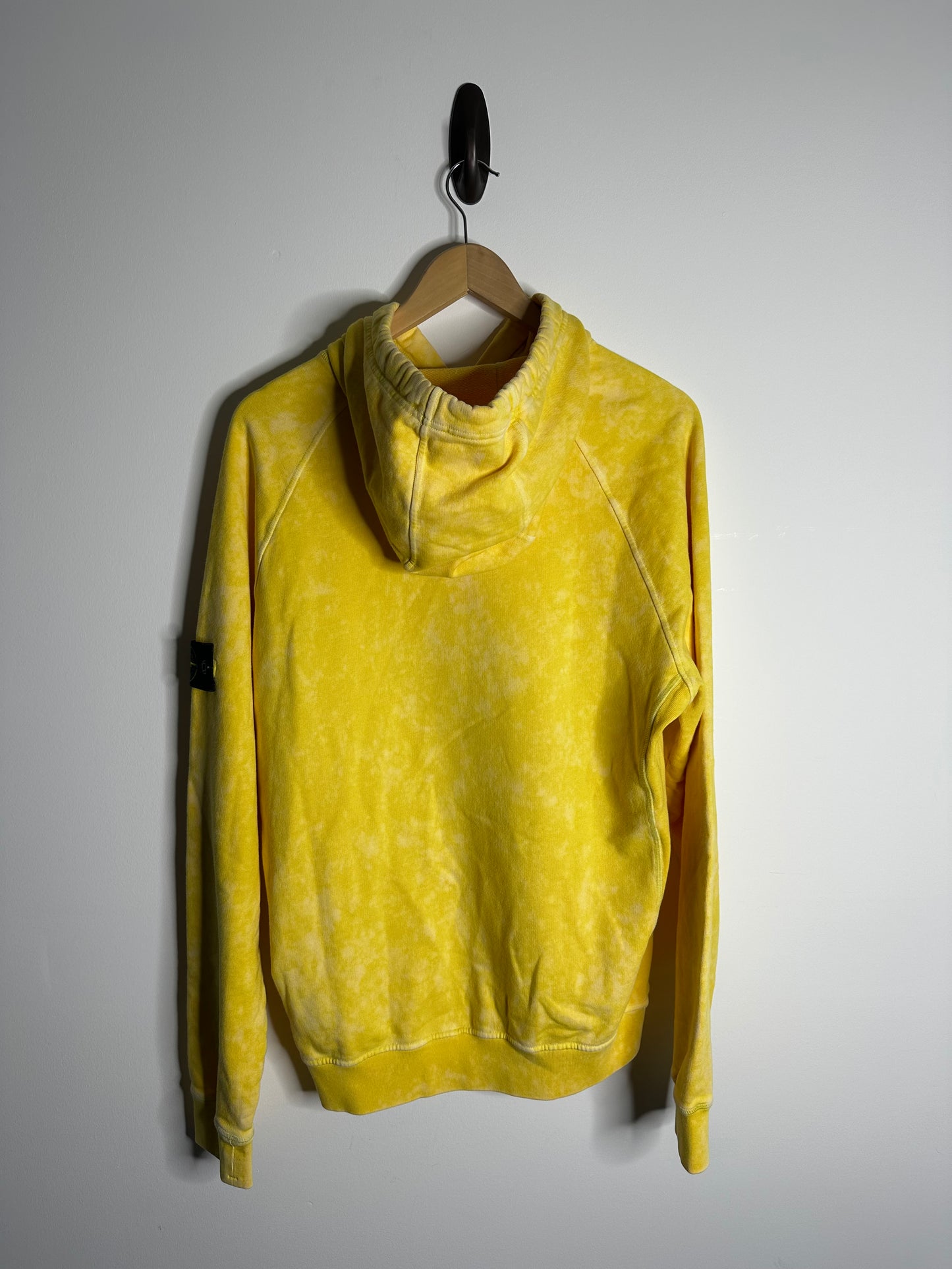 Stone Island Yellow Off Dye OVD Camo Hoodie - Large