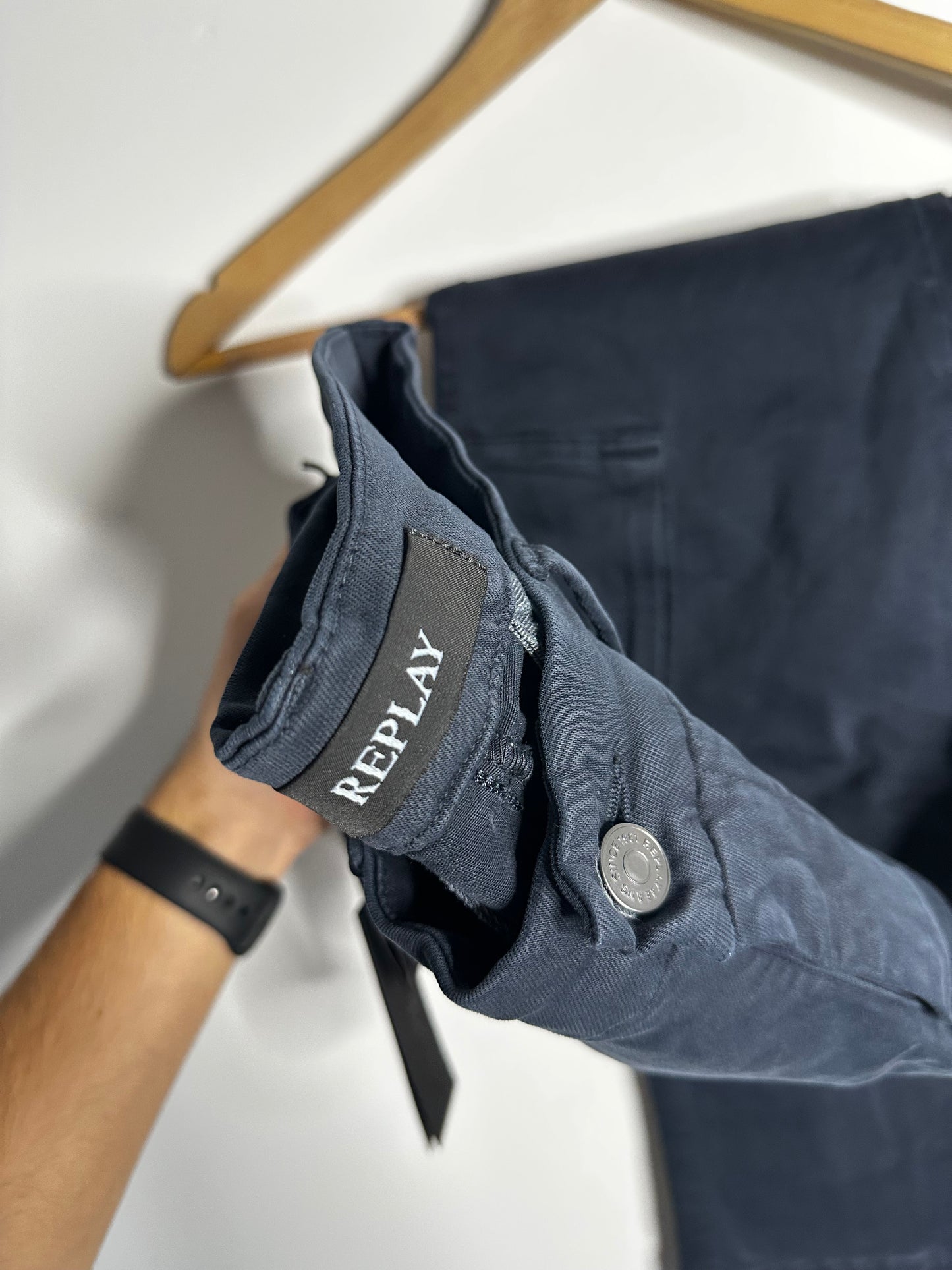 Replay Blue Jaan Hyperflex Cargo Trousers - 32 Waist / 32 Leg