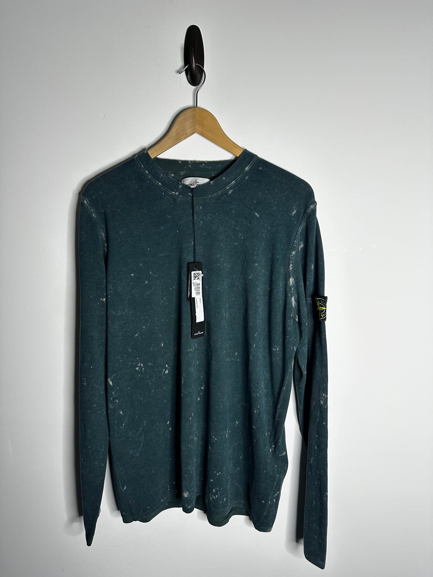 Stone Island Teal Off Dye OVD Camo Jumper - Large