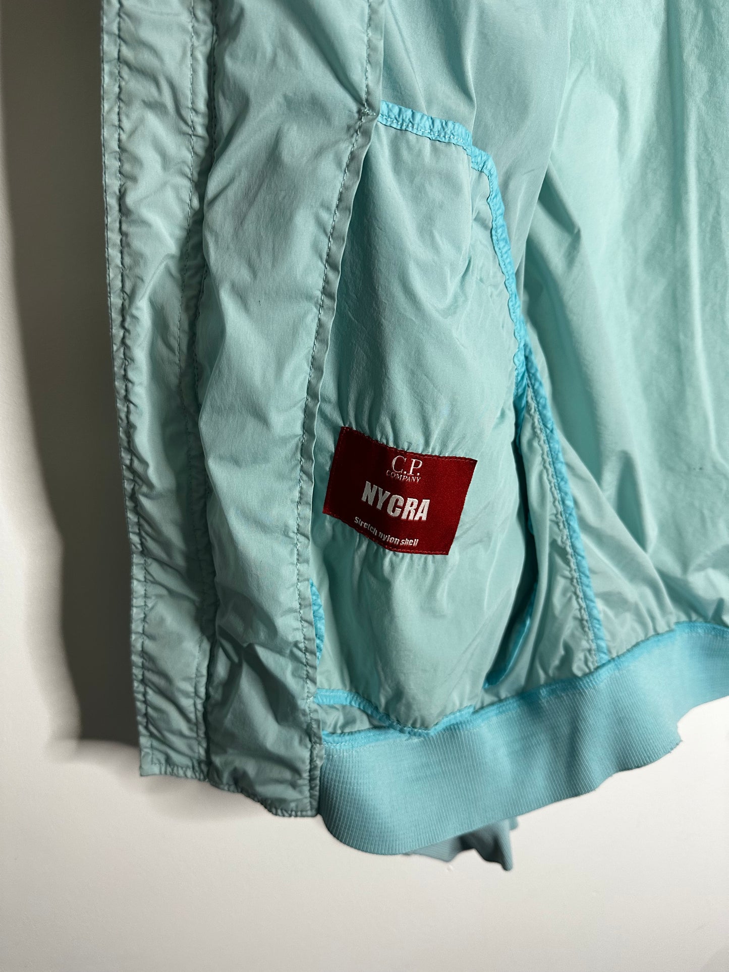 C.P. Company Light Blue Nycra Bomber Jacket - Large