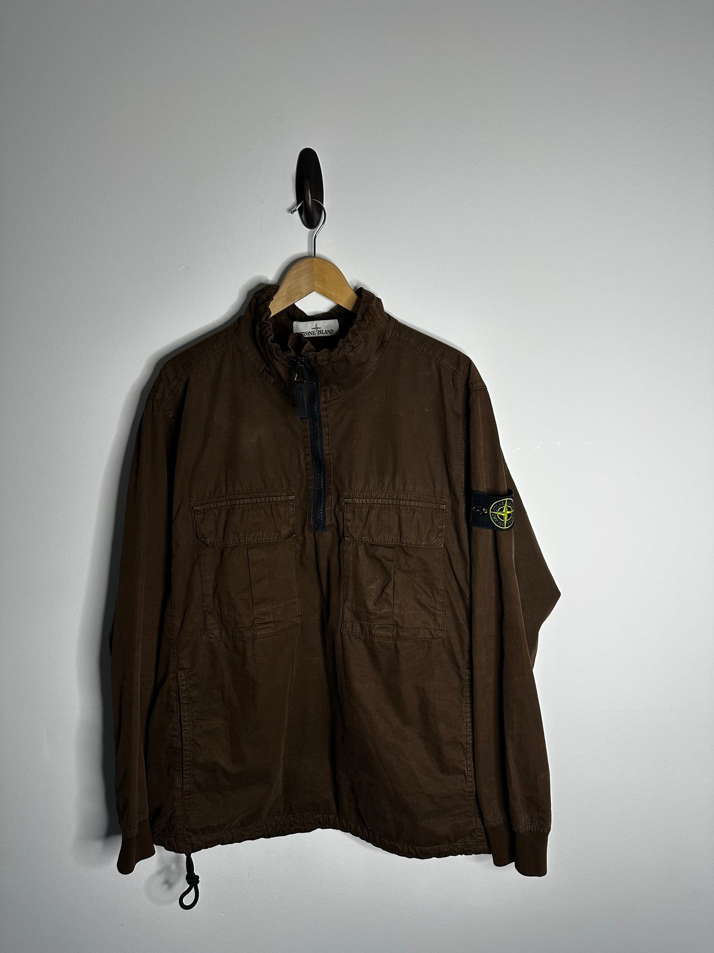 Stone Island Brown Pull Over Smock Overshirt - Large