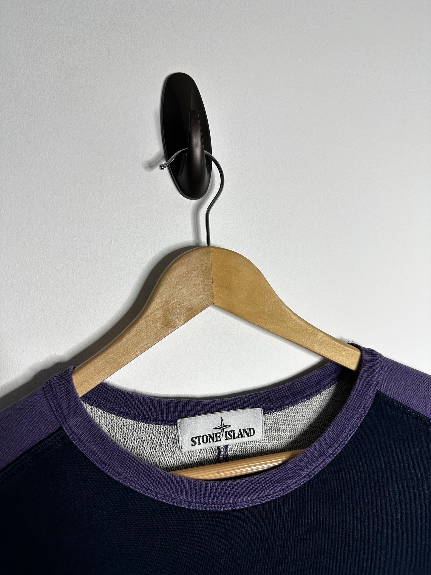 Stone Island Navy Reflective Text Sweatshirt - Medium