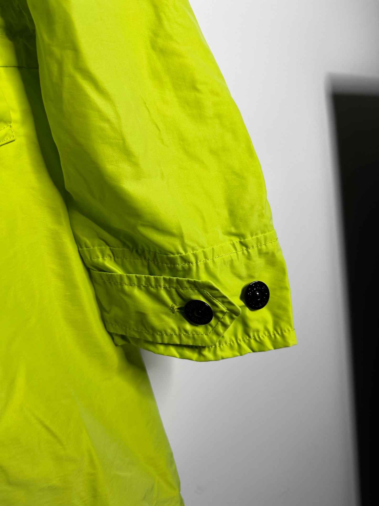 Stone Island Lime Green Micro Reps Long Jacket - Extra Large