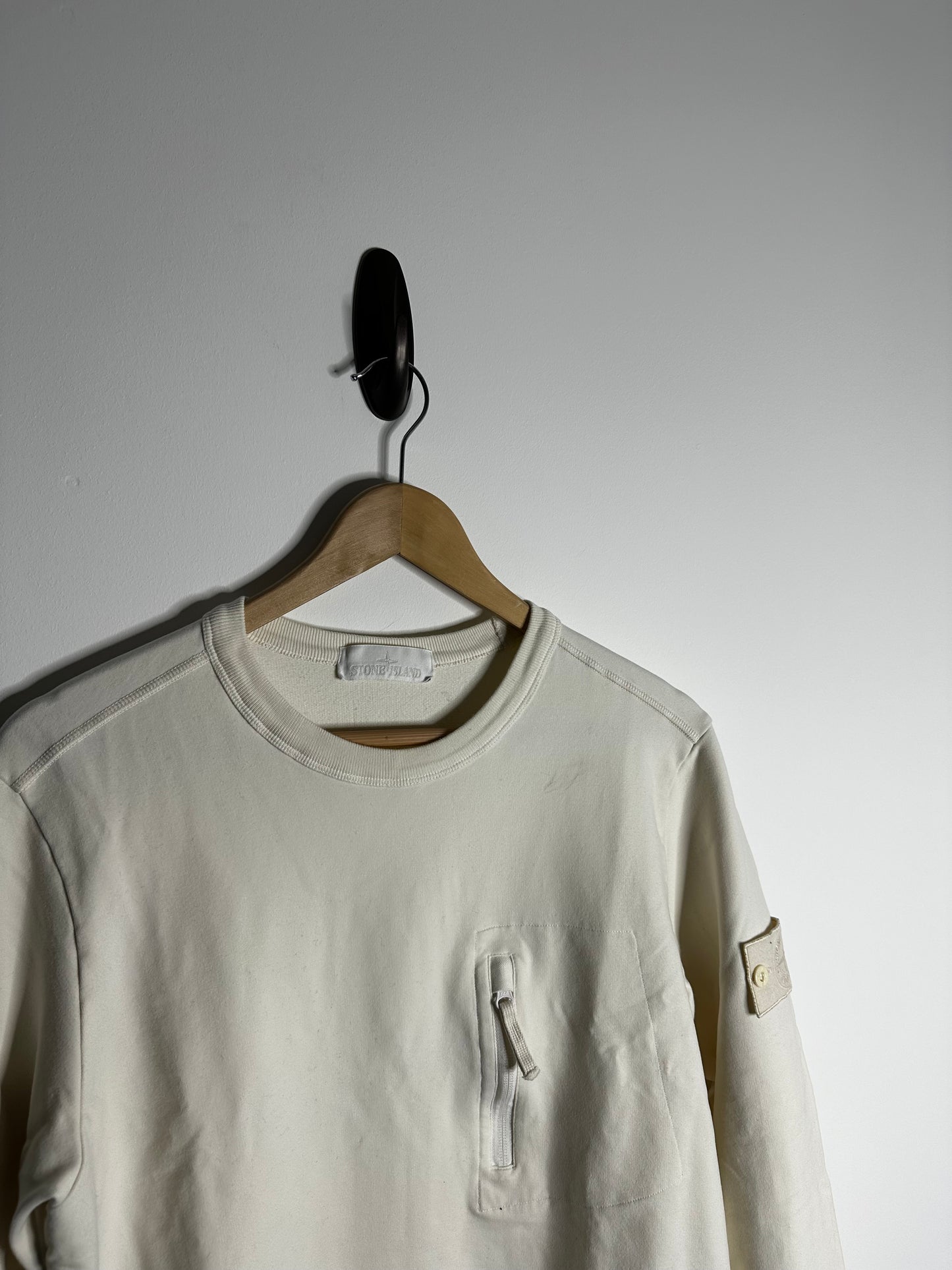 Stone Island White Ghost Crewneck Sweatshirt - Medium