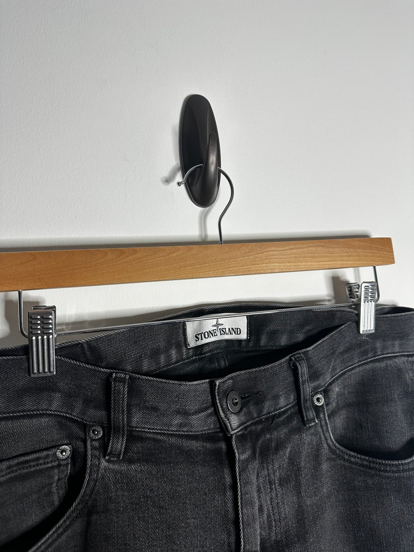 Stone Island Black Denim Jeans - 32 Waist / 32 Leg