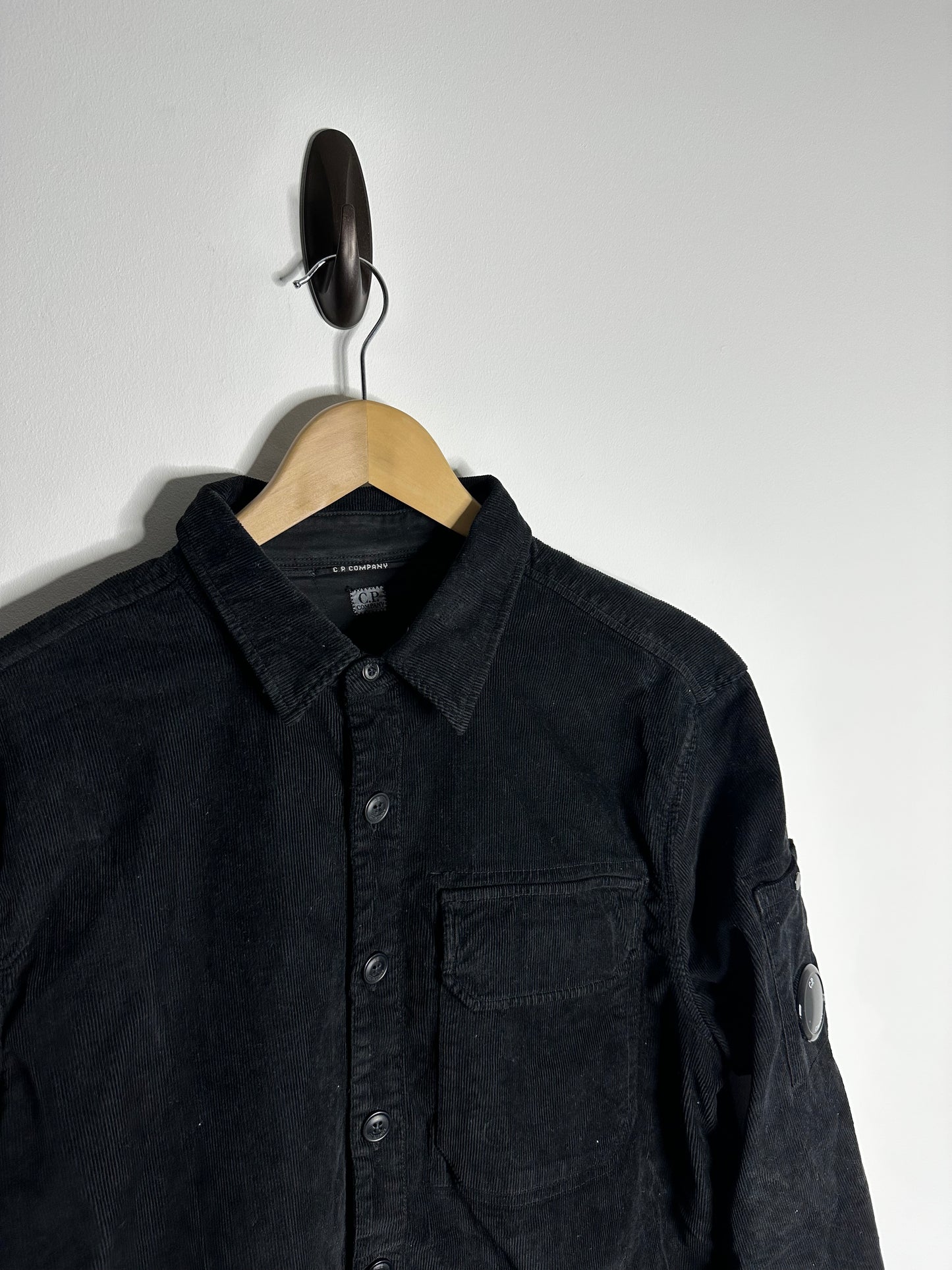 C.P. Company Black Corduroy Overshirt - Large