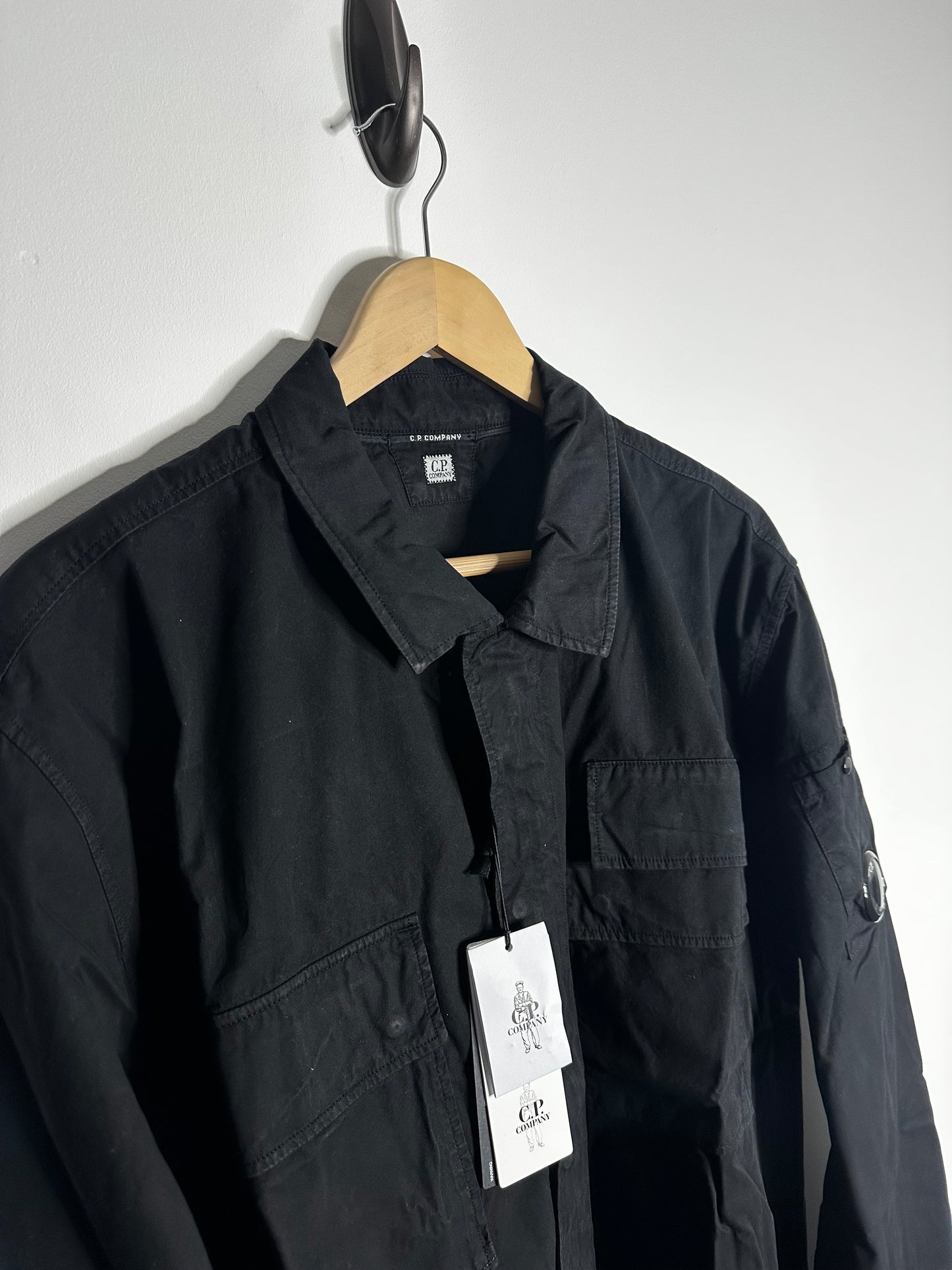 C.P. Company Black Gabardine Overshirt - XXXL