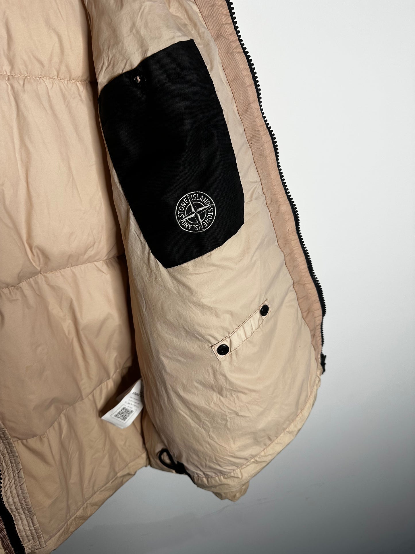 Stone Island Peach Crinkle Reps Down Hooded Jacket - XXL