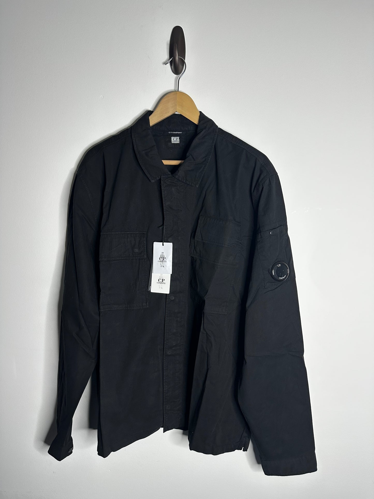 C.P. Company Black Gabardine Overshirt - XXXL