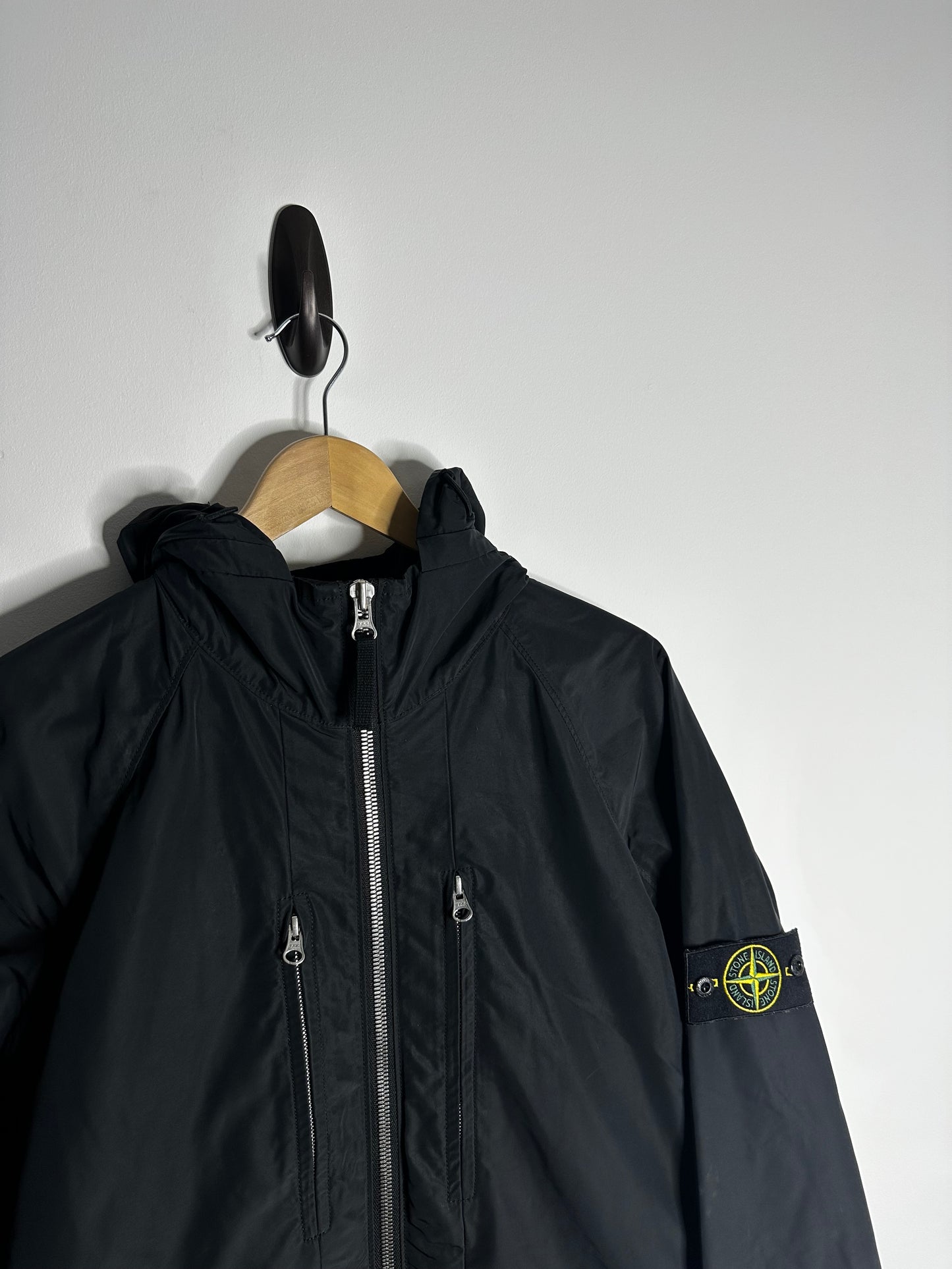 Stone Island Black Micro Reps Multipocket Parka - Large