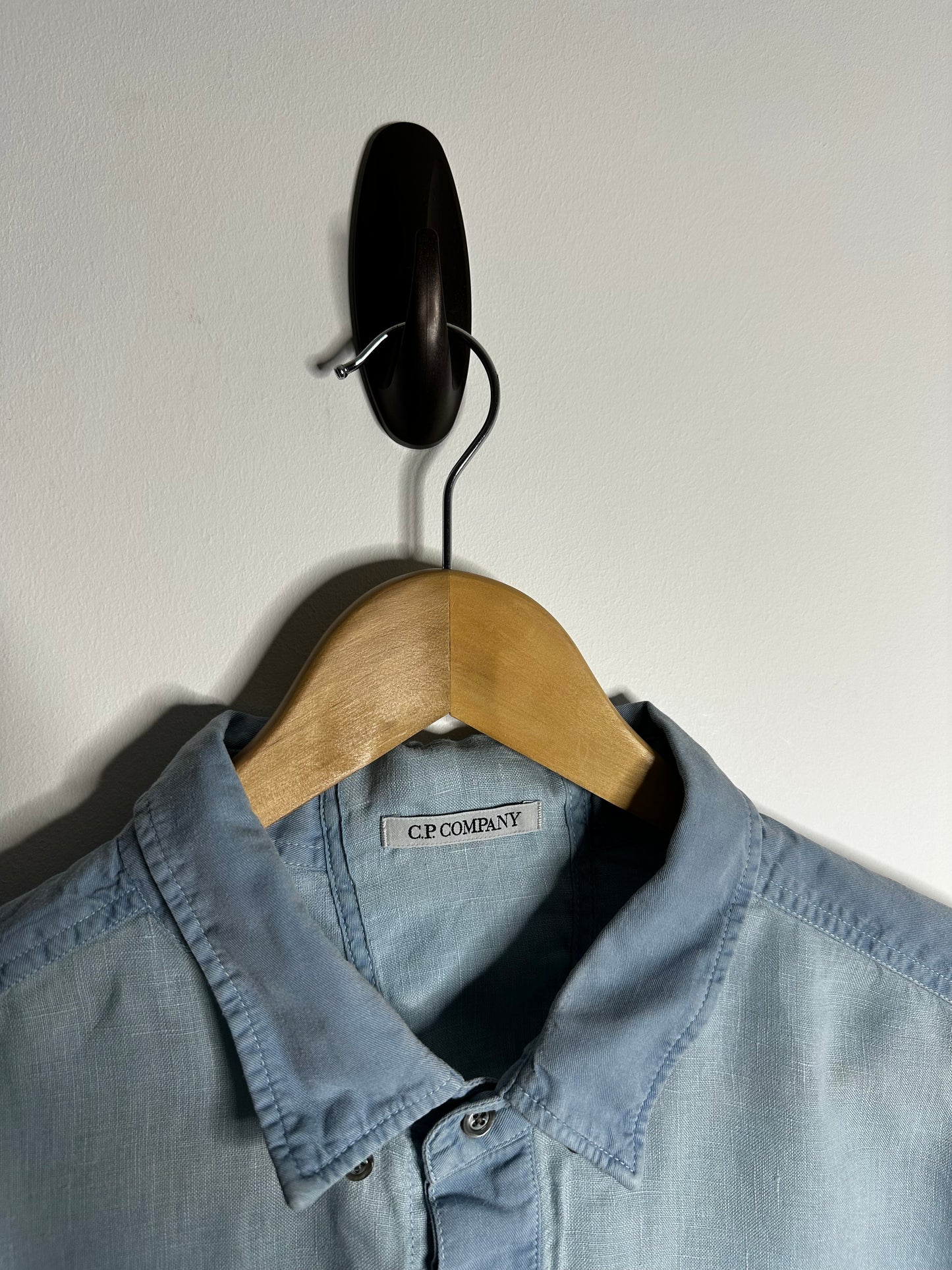 C.P. Company Blue Linen Long Sleeve Shirt - XXL