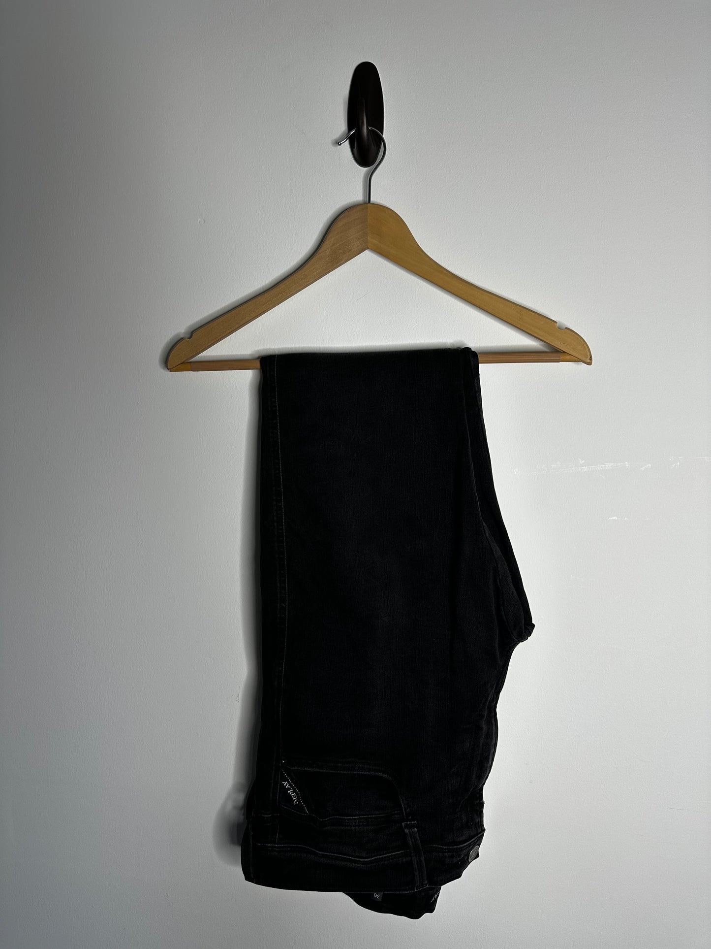 Replay Black Anbass Hyperflex Jeans - 36 Waist / 32 Leg