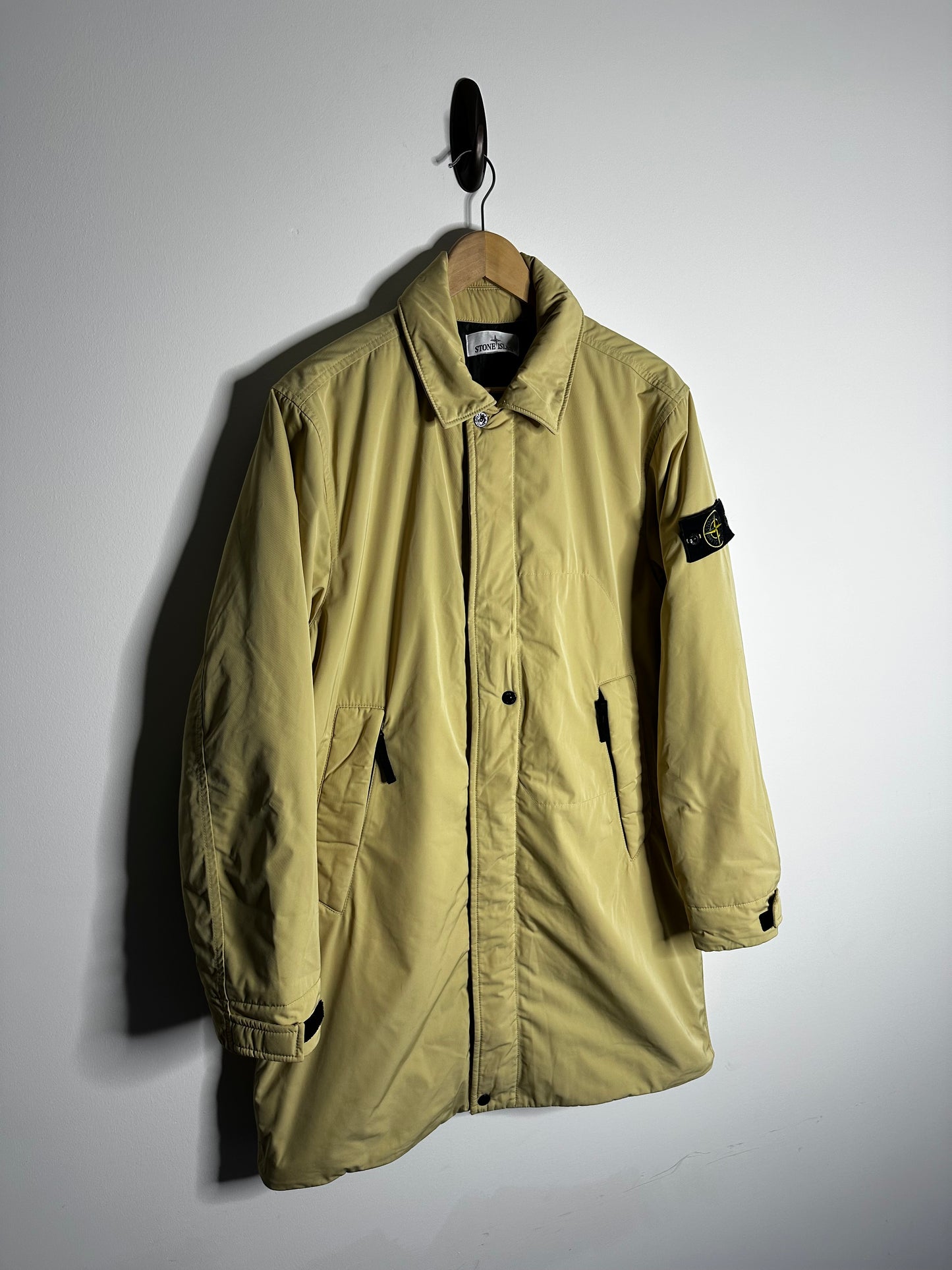 Stone Island Beige Micro Twill Primaloft Insulation Trench Coat - Medium