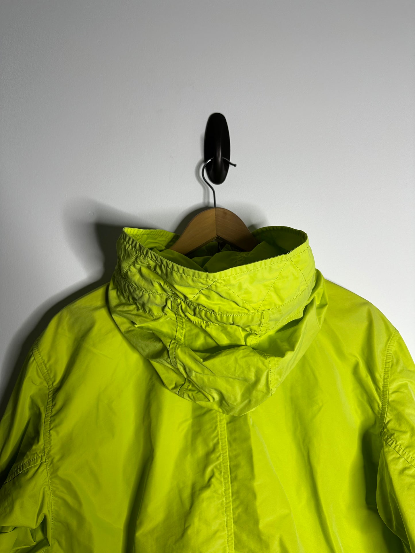 Stone Island Lime Green Micro Reps Long Jacket - Extra Large