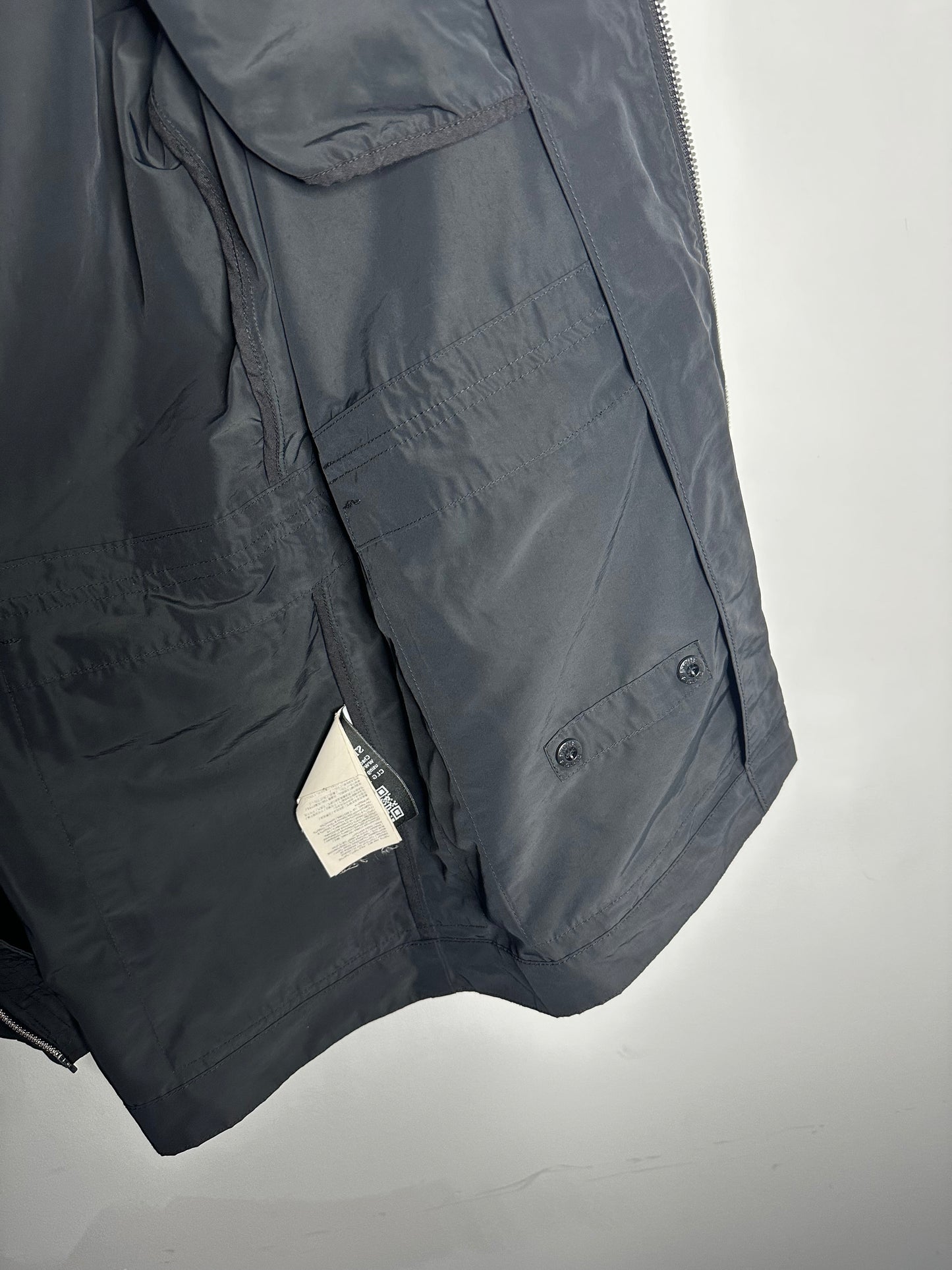 Stone Island Black Micro Reps Multipocket Parka - Large