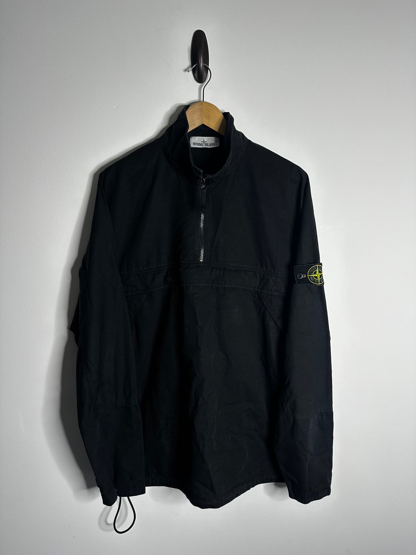 Stone Island Black Ripstop Pullover Smock - Extra Large