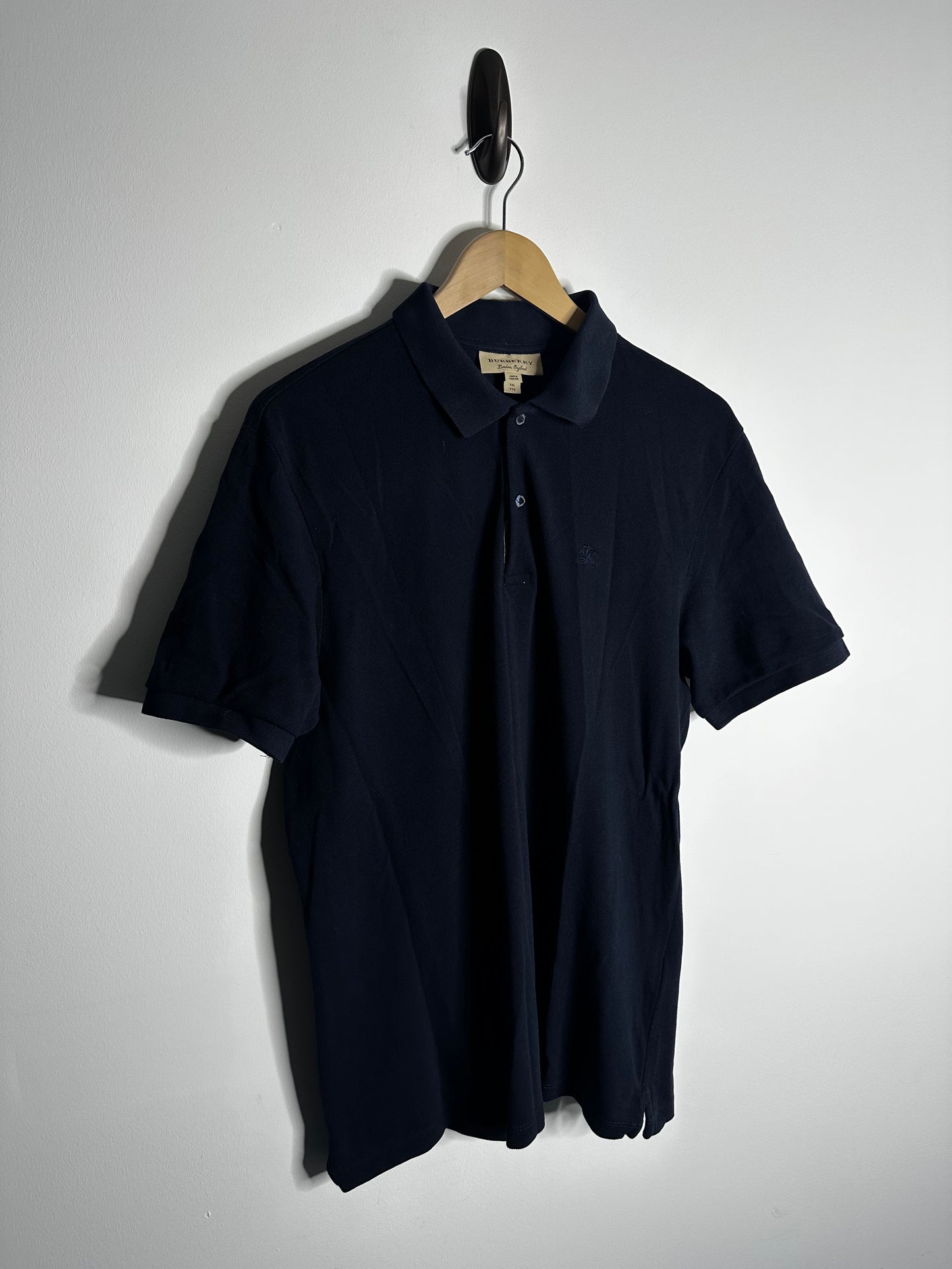 Burberry Navy Nova Check Collar Polo Shirt - XXL