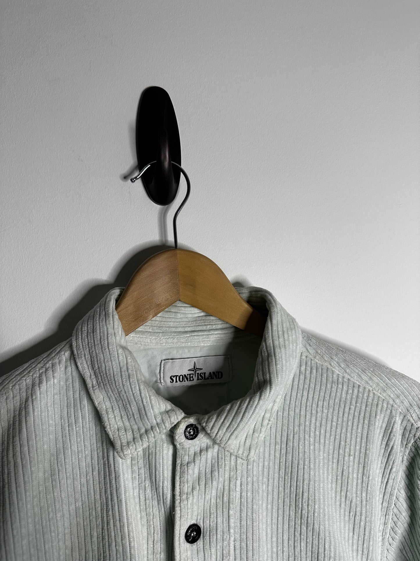Stone Island Mint Blue Corduroy Overshirt - Medium