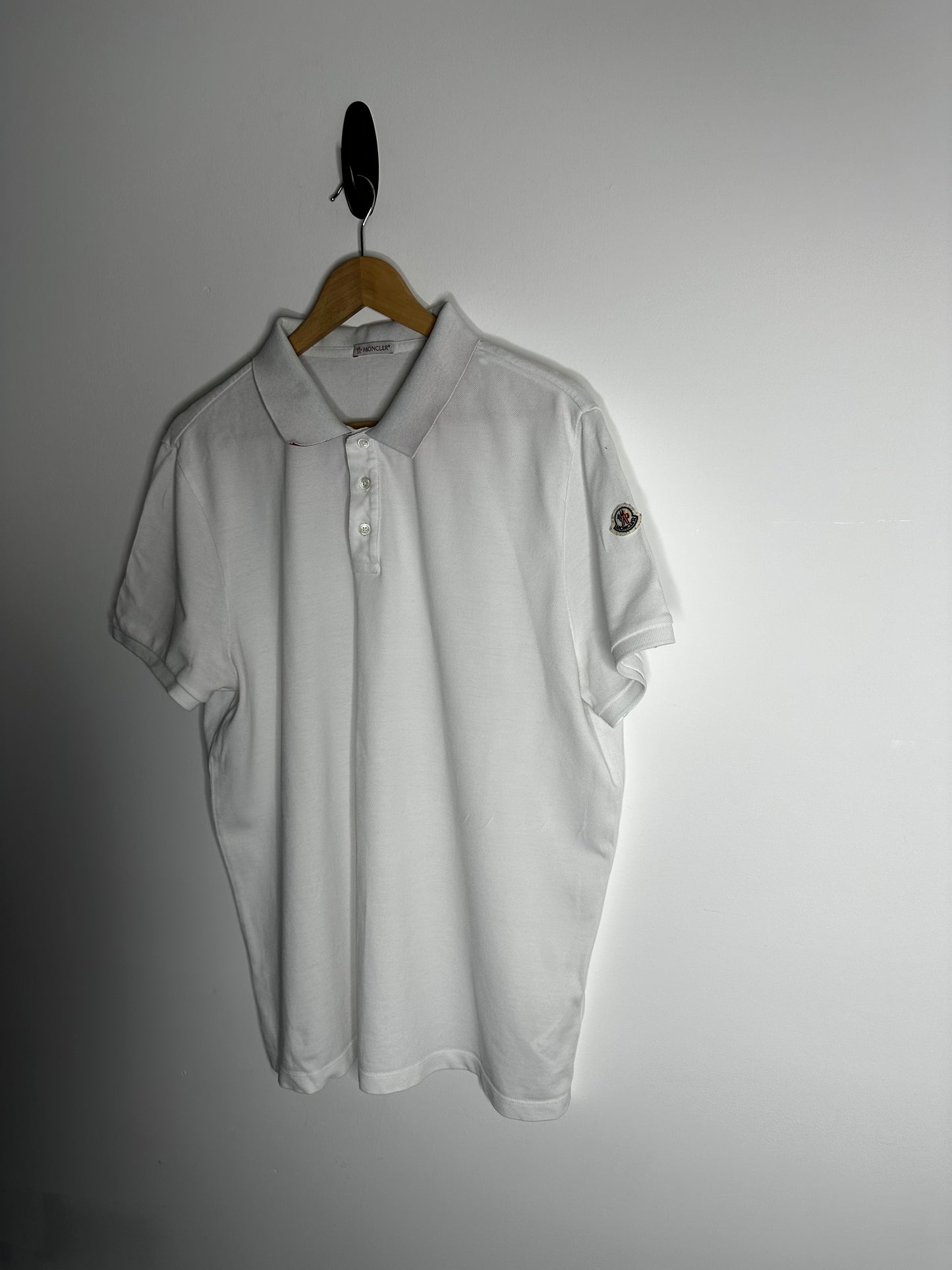Moncler White Polo Shirt - XXL