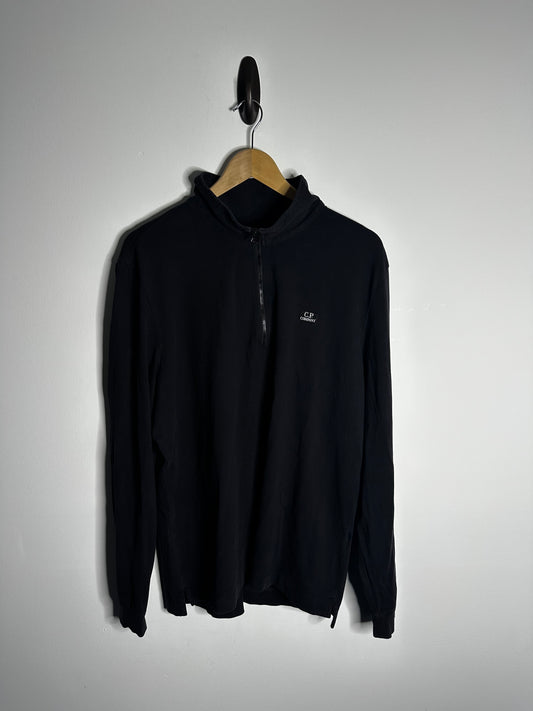 C.P. Company Black Lightweight Quarter Zip Jumper - XXL