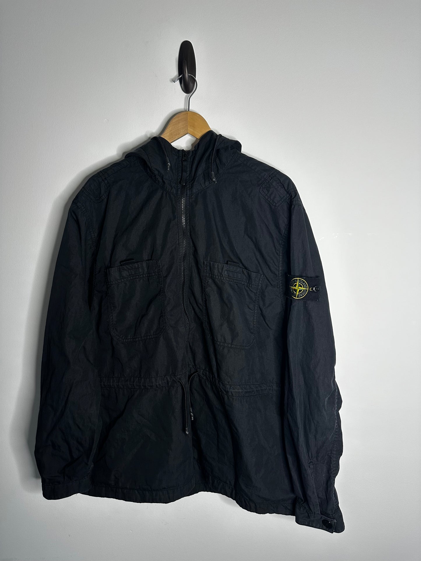 Stone Island Black LG Hooded Smock - Large