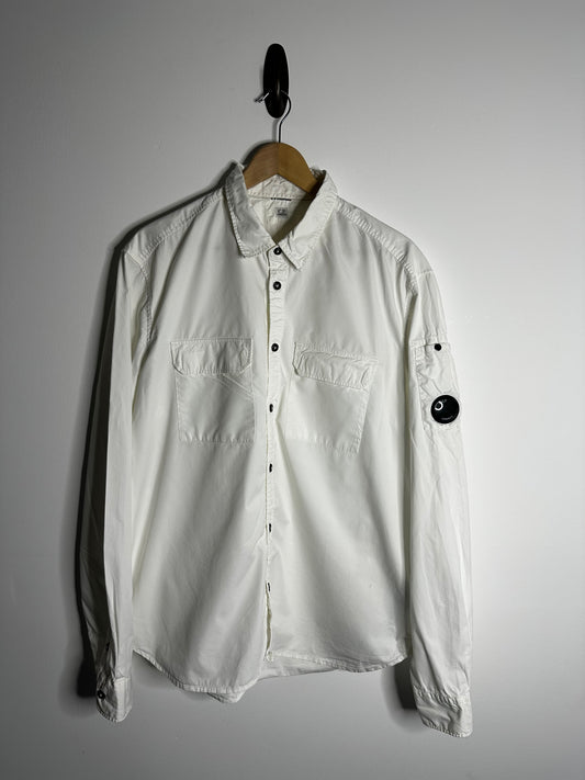 C.P. Company White Button Fasten Overshirt - XXL