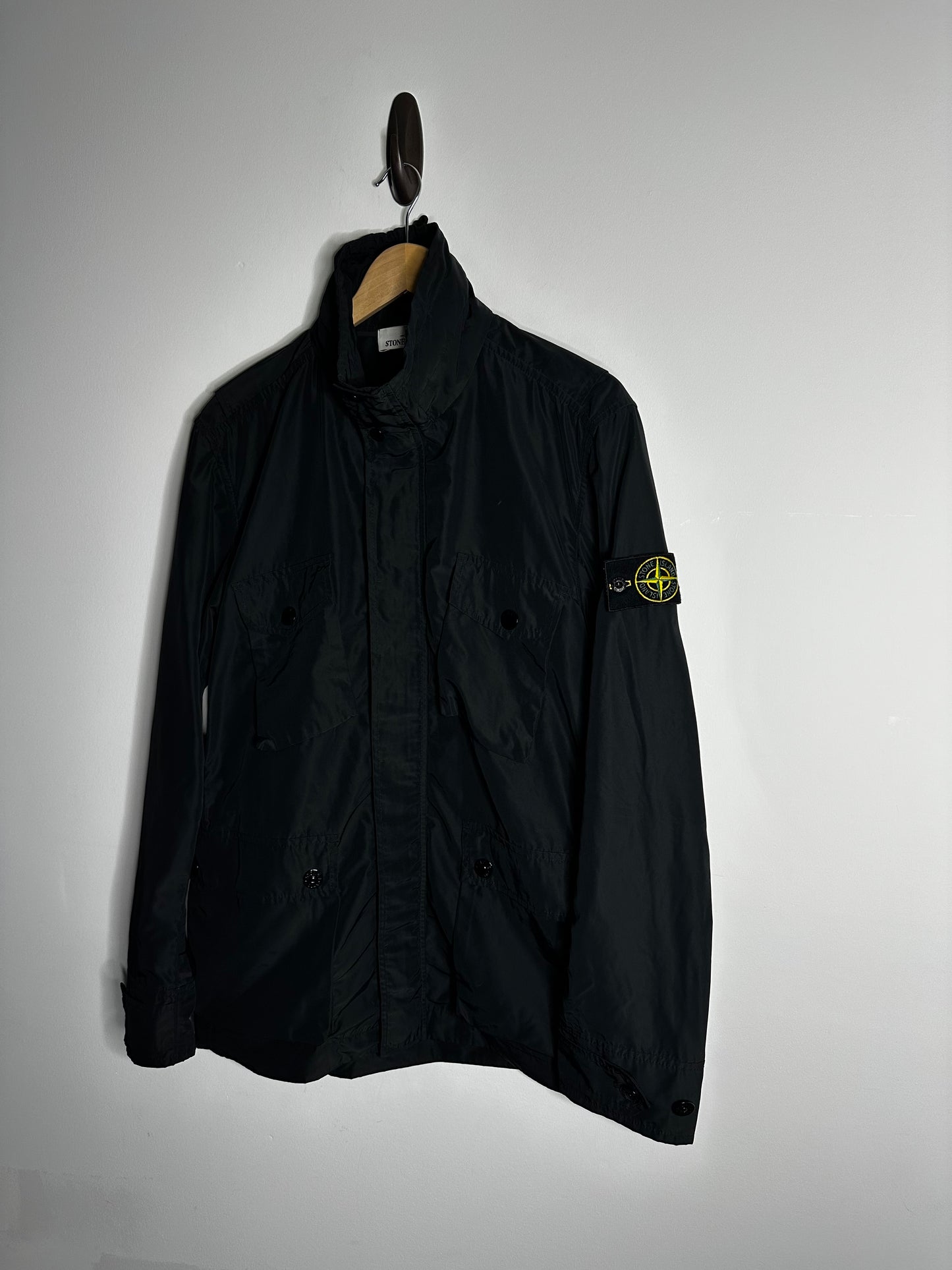 Stone Island Black Micro Reps Multi Pocket Field Jacket - Large