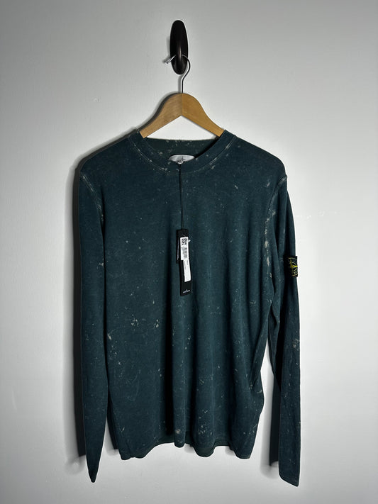 Stone Island Teal Off Dye OVD Camo Jumper - Large