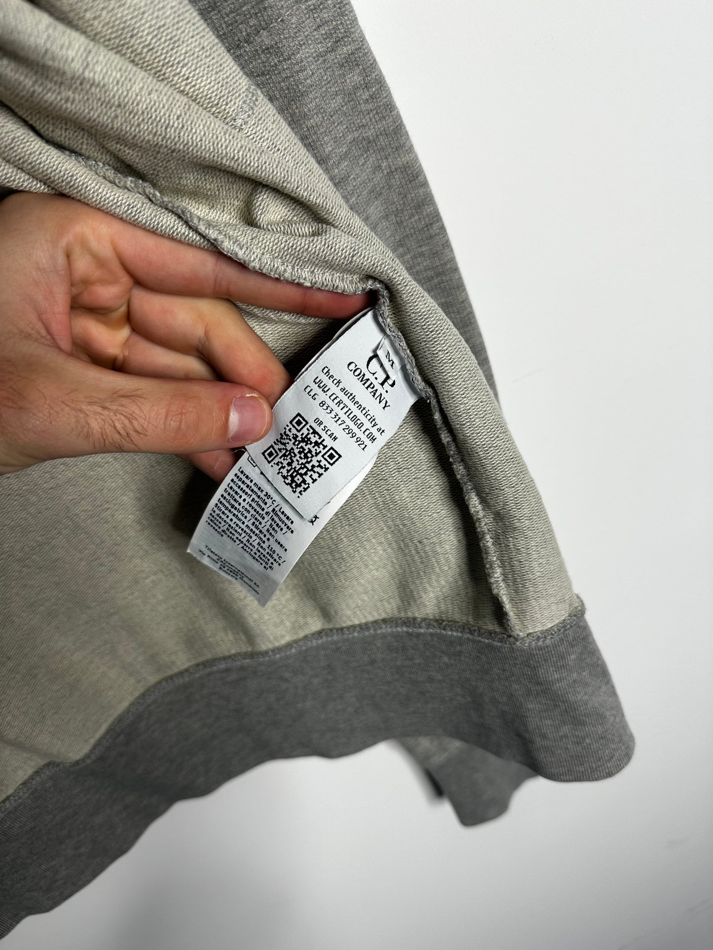 C.P. Company Grey Full Zip Hoodie - Medium