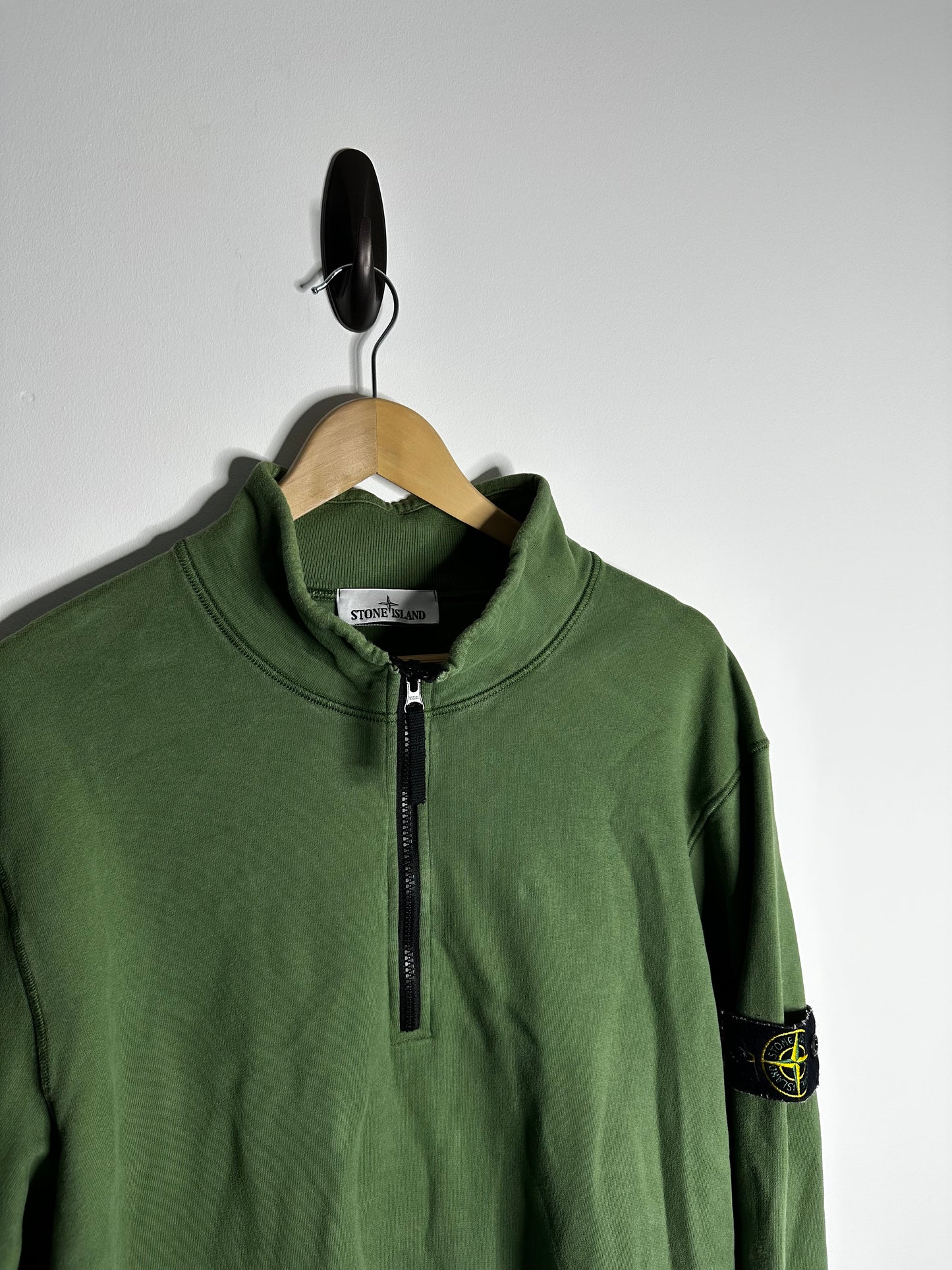 Stone Island Green Quarter Zip Sweatshirt - XXL