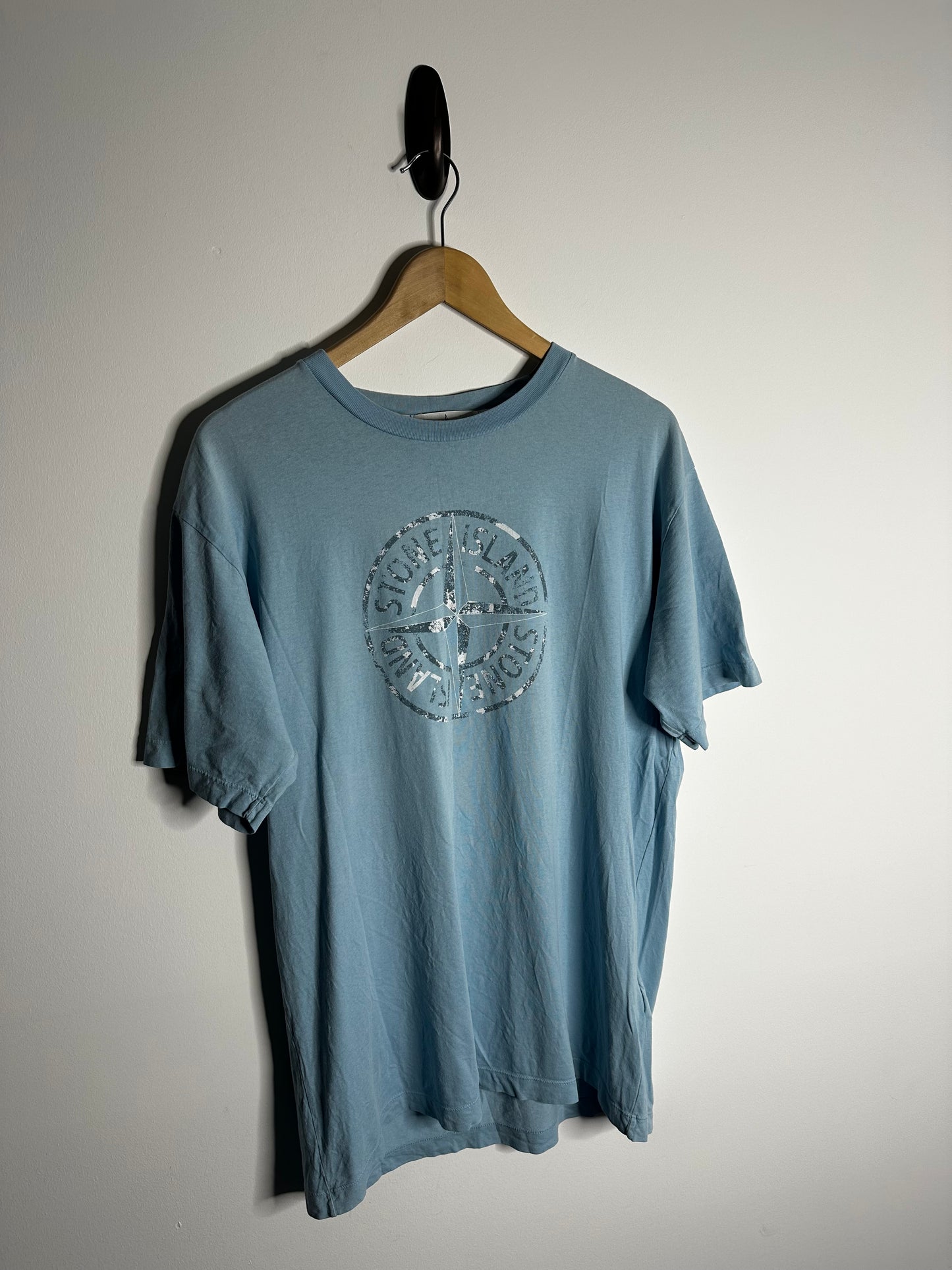 Stone Island Blue Compass Print T - Shirt - Extra Large