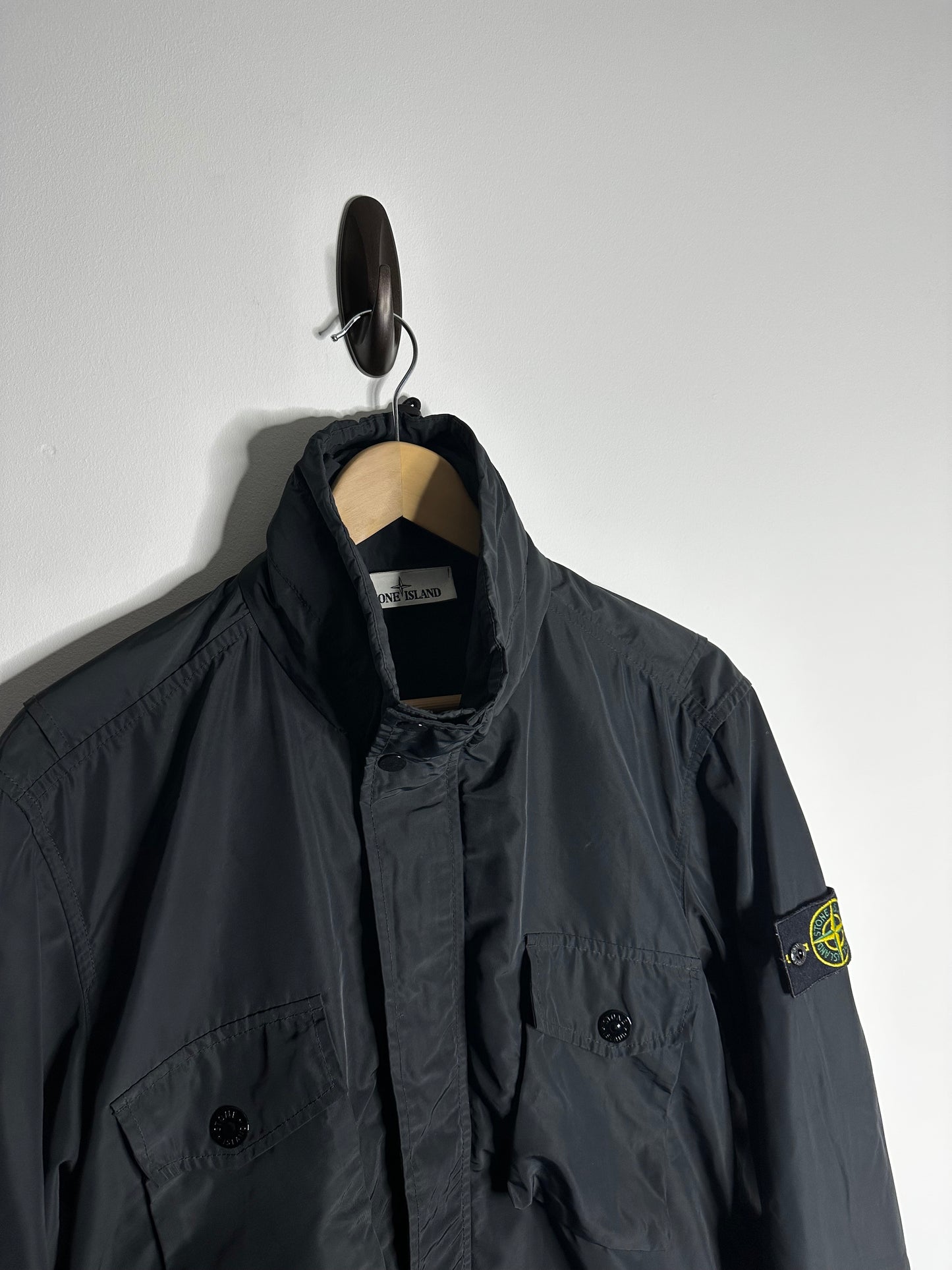 Stone Island Black Micro Reps Multi Pocket Field Jacket - Large